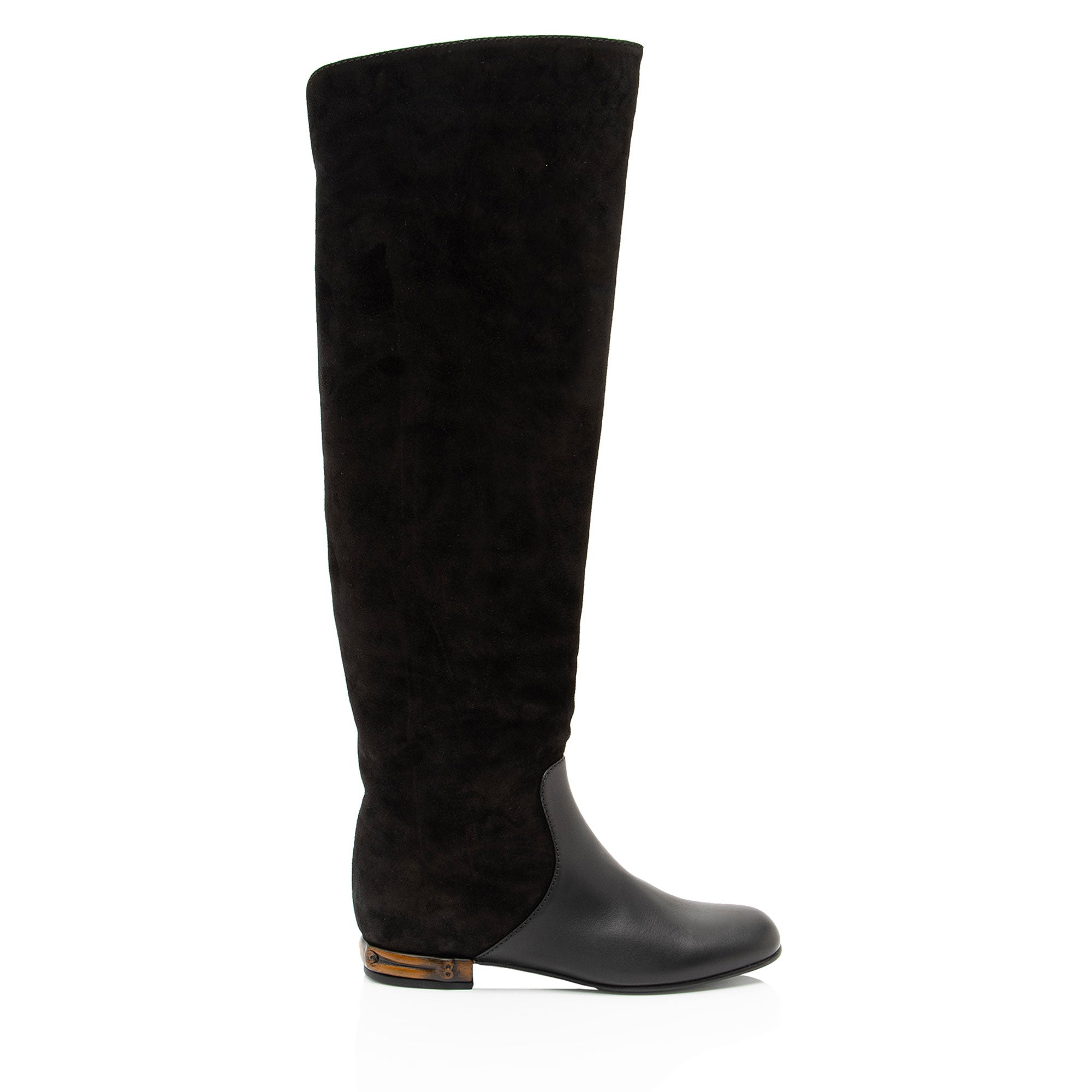 Women's Gucci Suede Leather Bamboo Heel Knee High Boots - Size 6 / 36