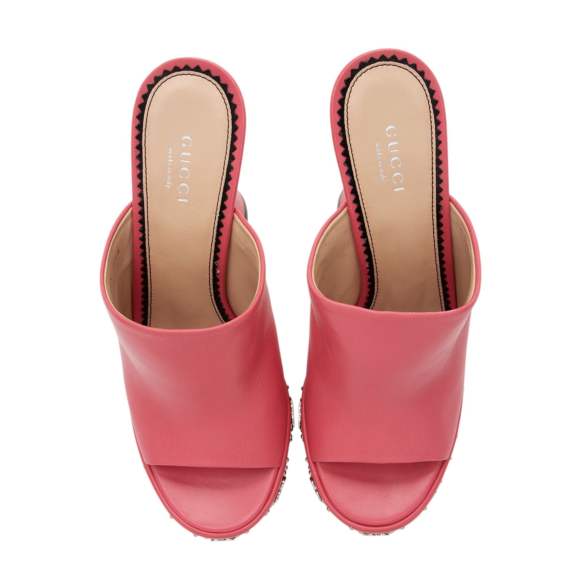 Women's Gucci Leather GG Embellished Janaya Platform Sandals - Size 7.5 / 37.5