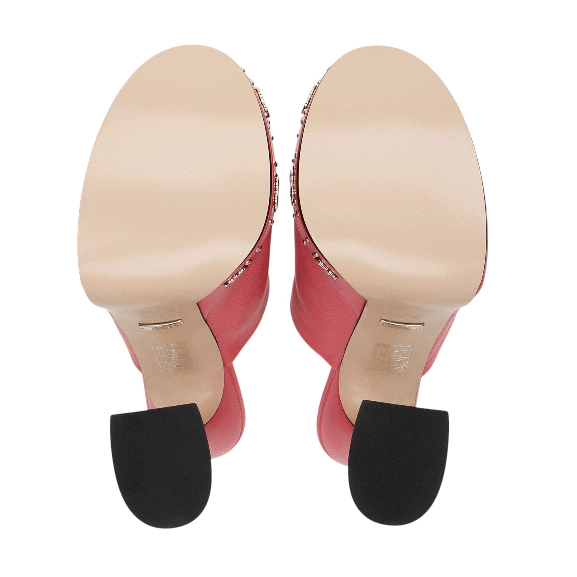 Women's Gucci Leather GG Embellished Janaya Platform Sandals - Size 7.5 / 37.5