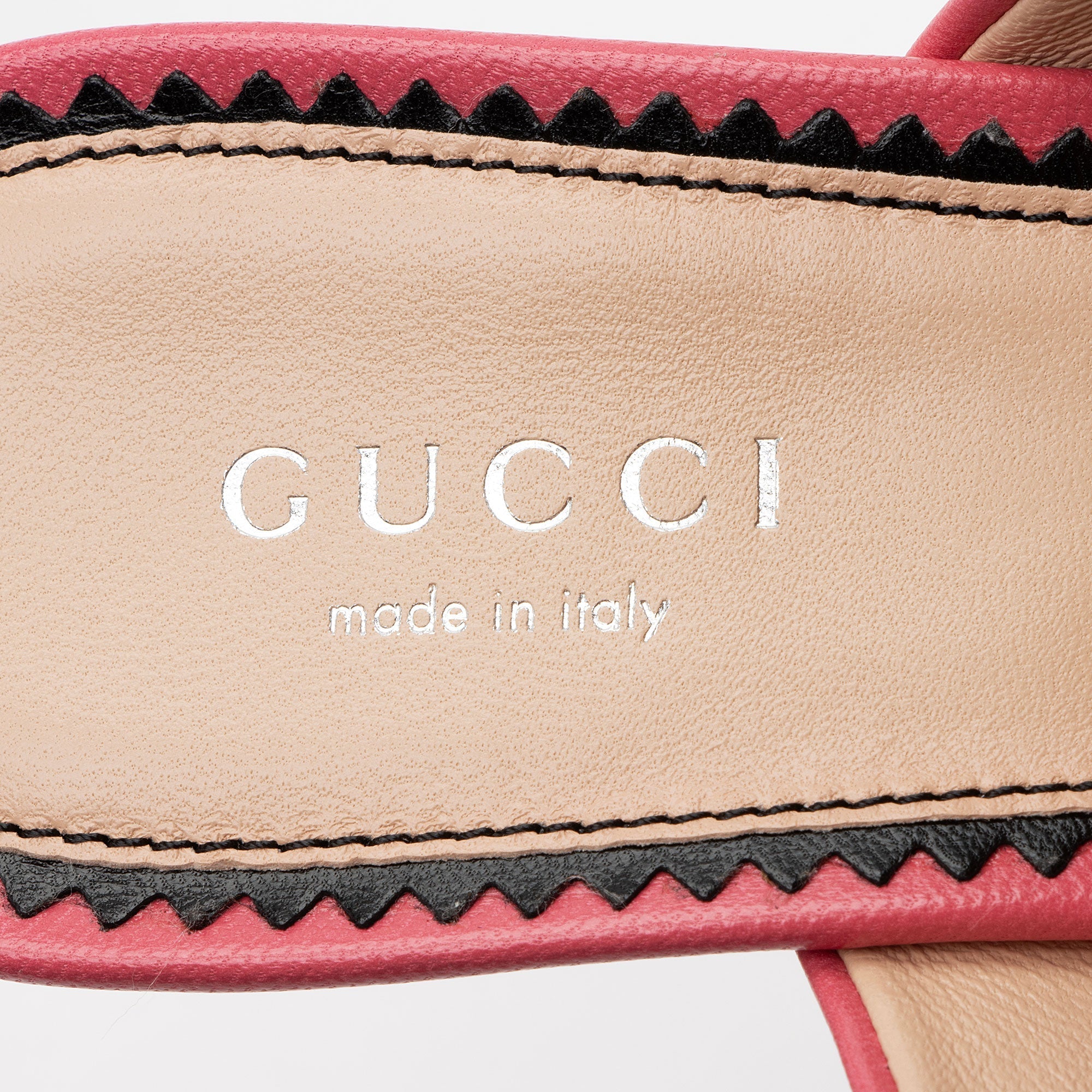 Women's Gucci Leather GG Embellished Janaya Platform Sandals - Size 7.5 / 37.5