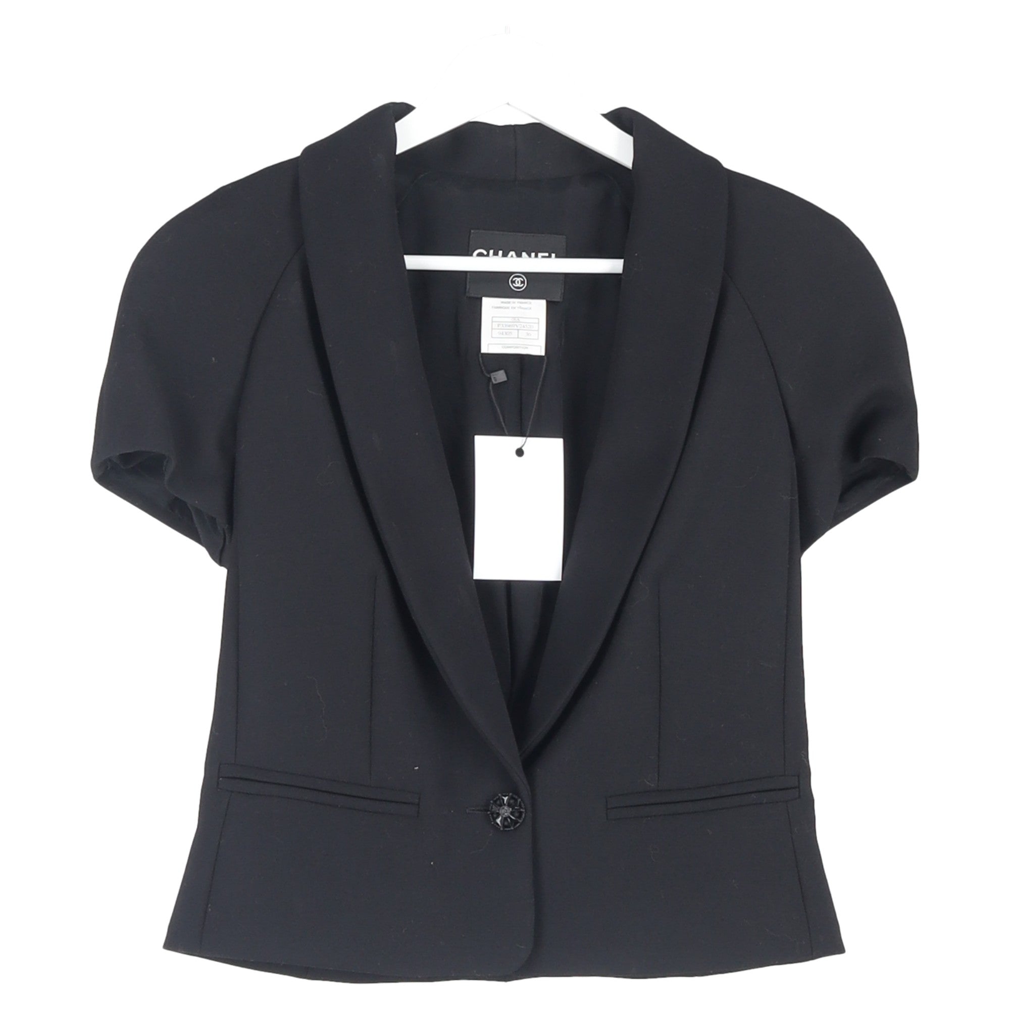 Women's Chanel F/W 2008 Tailored Shawl Blazer in Black Wool