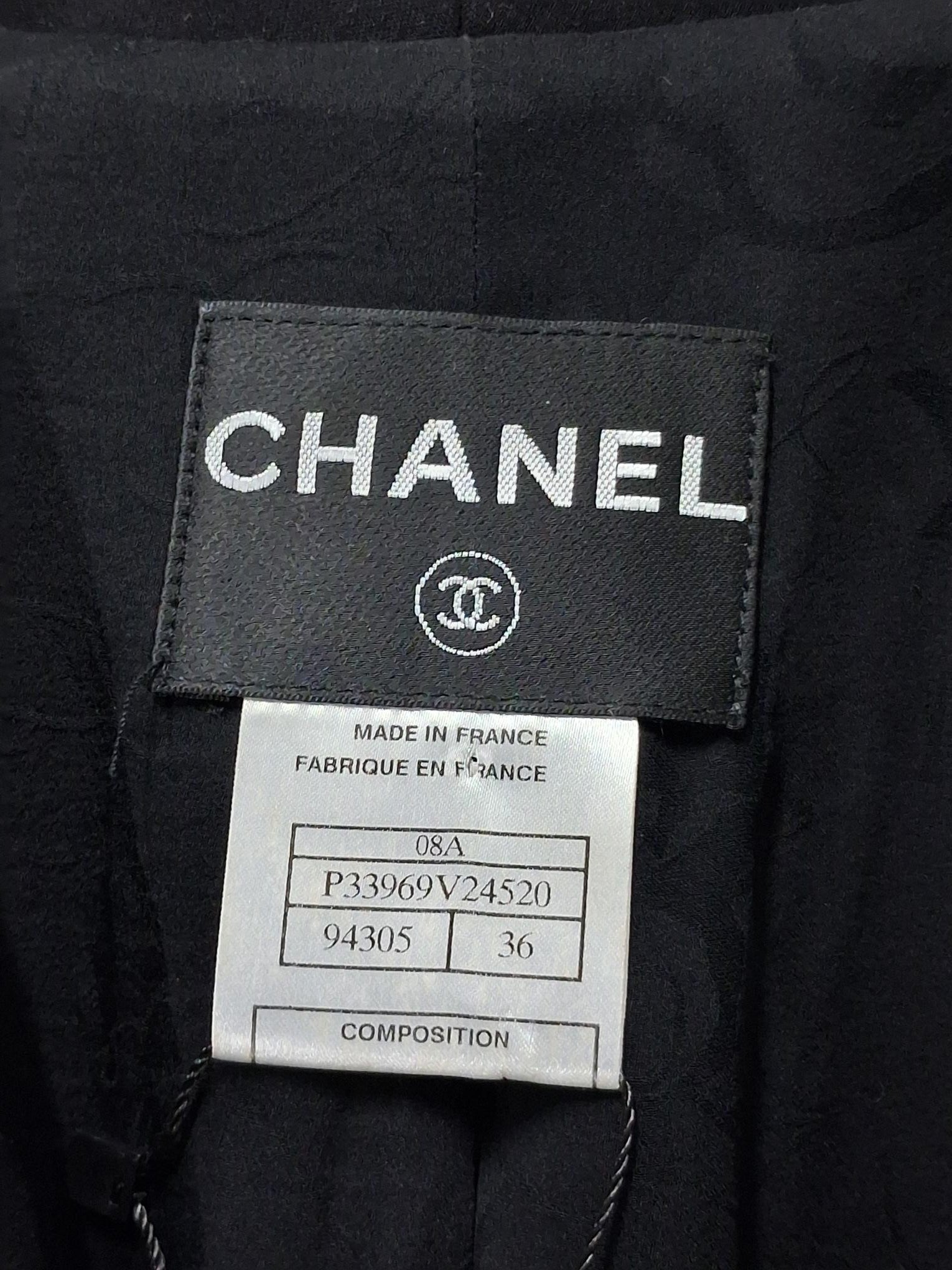Women's Chanel F/W 2008 Tailored Shawl Blazer in Black Wool