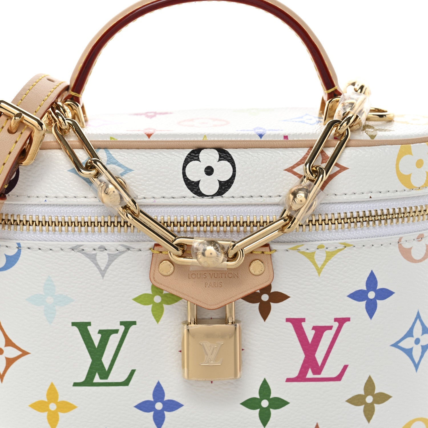 LV x TM Monogram Multicolor Vanity Chain Pouch White