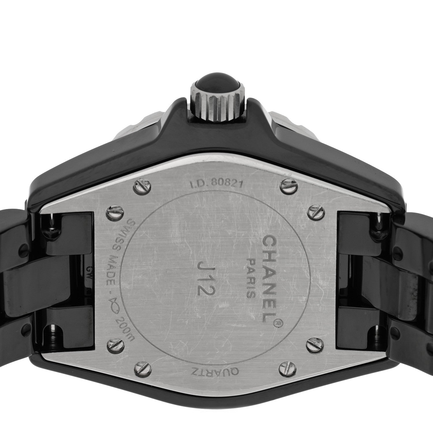 Stainless Steel Ceramic Ruby 33mm J12 Quartz Watch Black