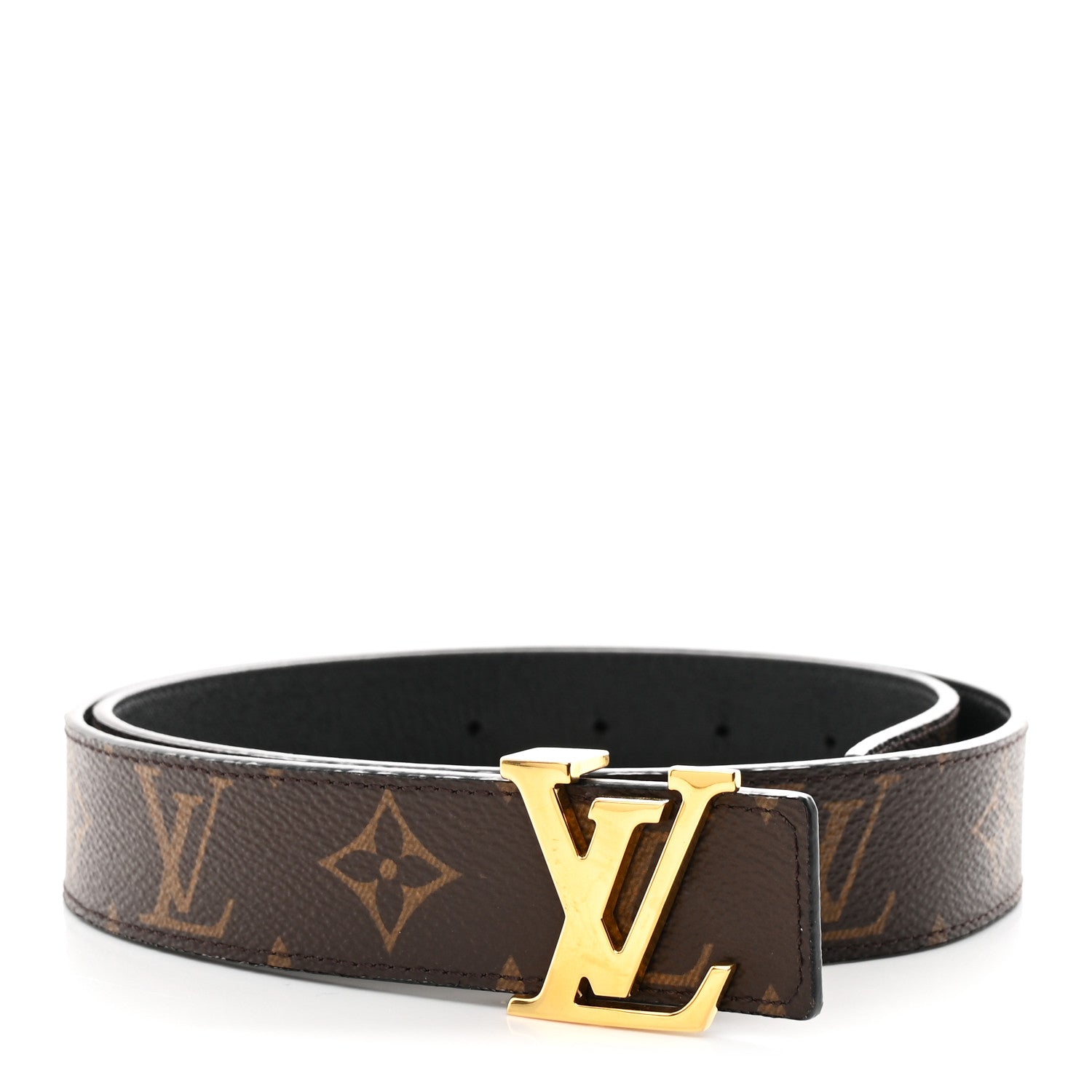 Calfskin Monogram LV Initiales Reversible Belt 80 32 Black