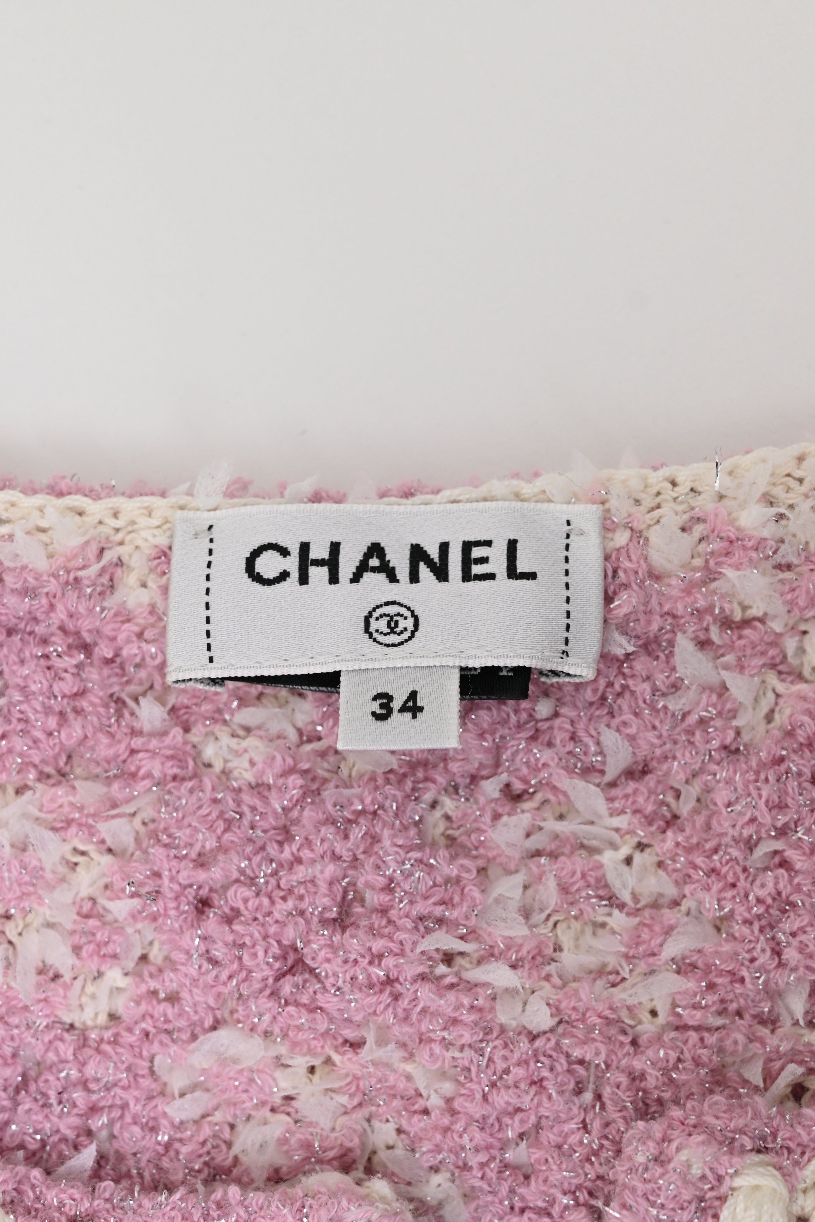 Women's Chanel 2023 Tweed Pattern Evening Jacket in Pink Cotton