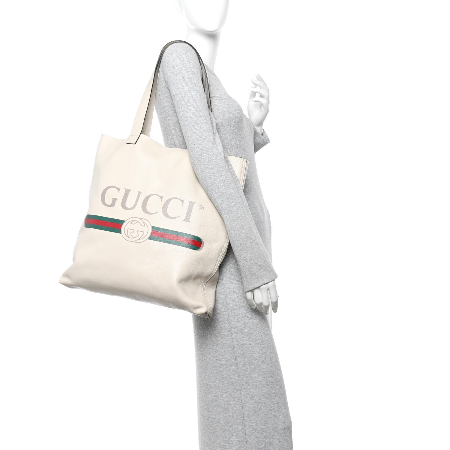Calfskin Mens Logo Tote White