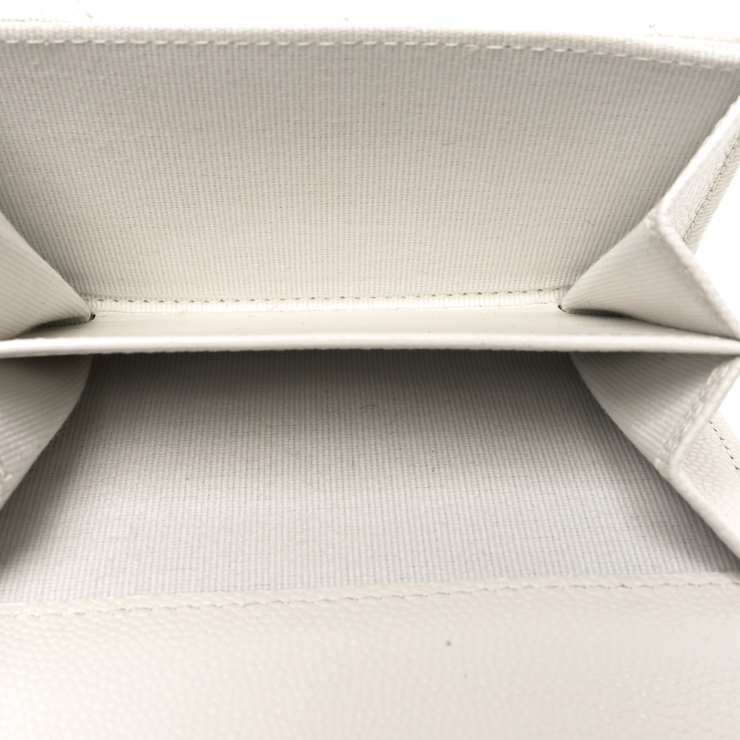 Caviar Quilted Crystal Enamel CC Flap Card Holder White