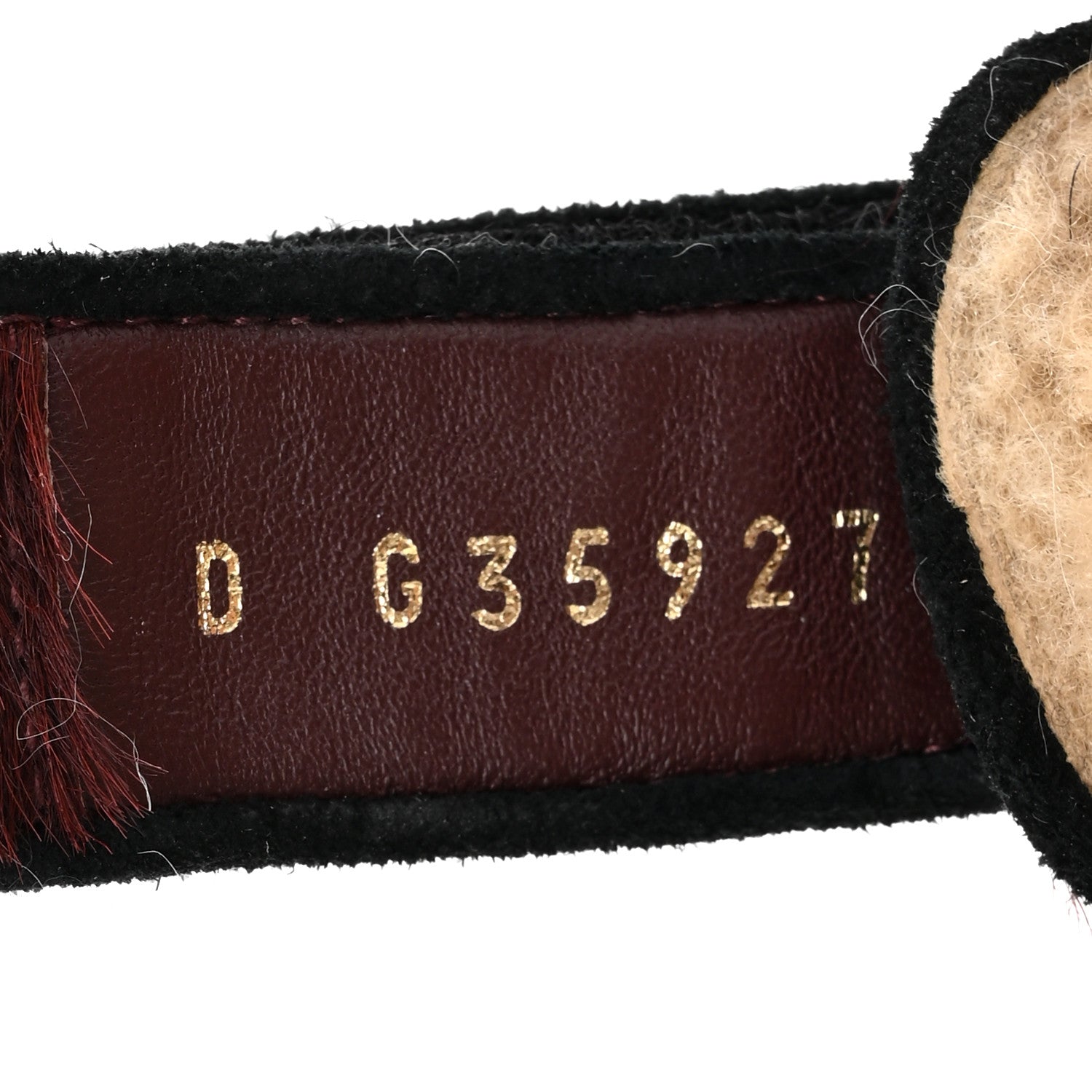 Calf Hair Suede Shearling Dad Sandals 38 Burgundy Black