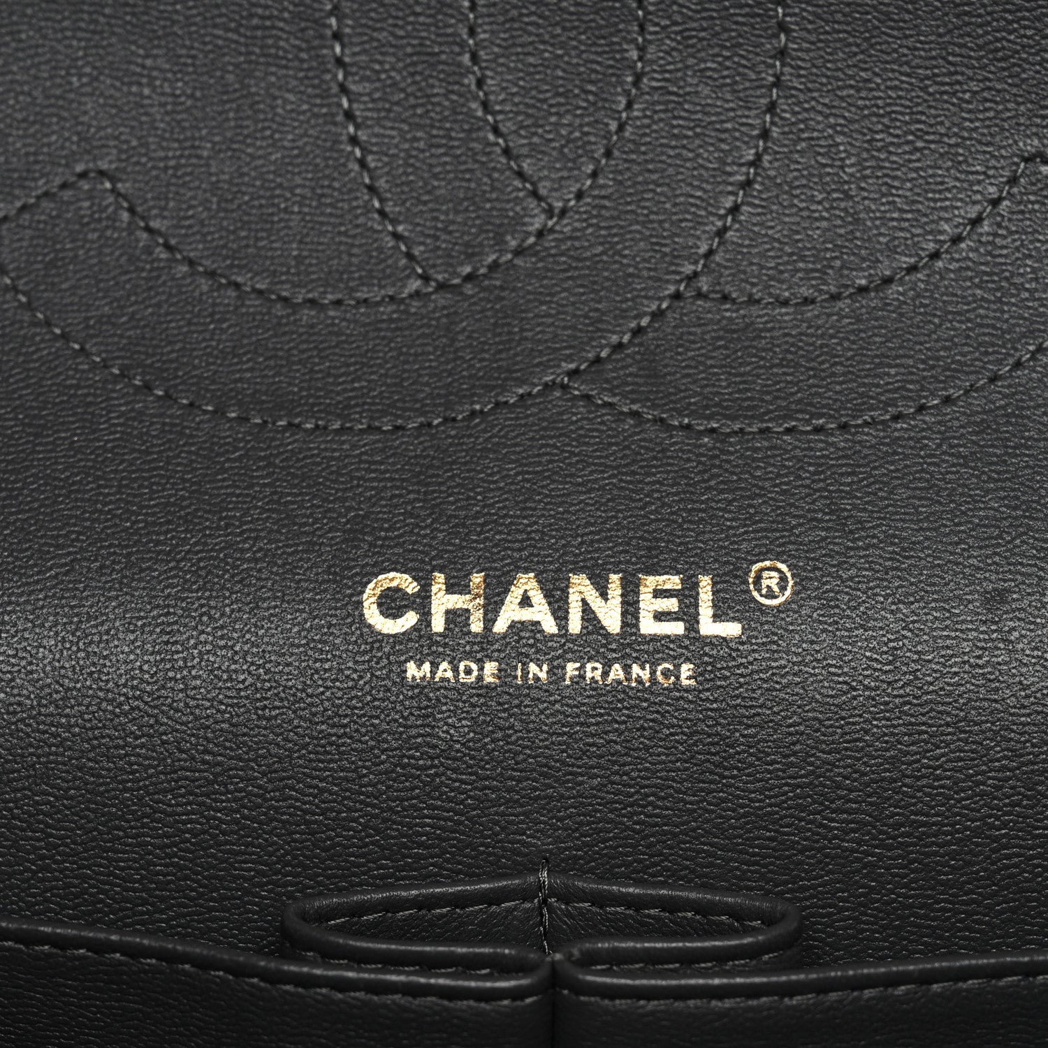 Caviar Quilted Jumbo Double Flap Dark Grey
