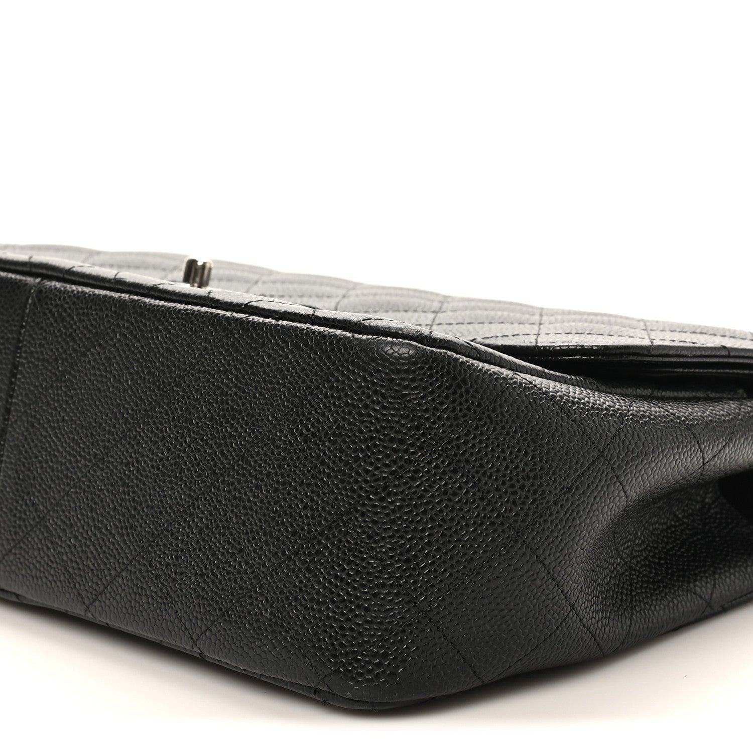 Caviar Quilted Jumbo Double Flap Black