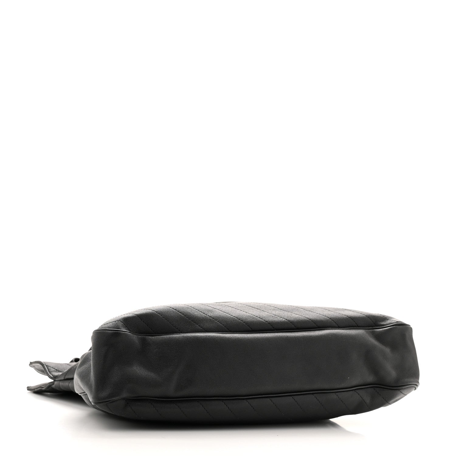 Sakai Be Green Calfskin Diagonal Stitched Medium Blondie Tote  Black