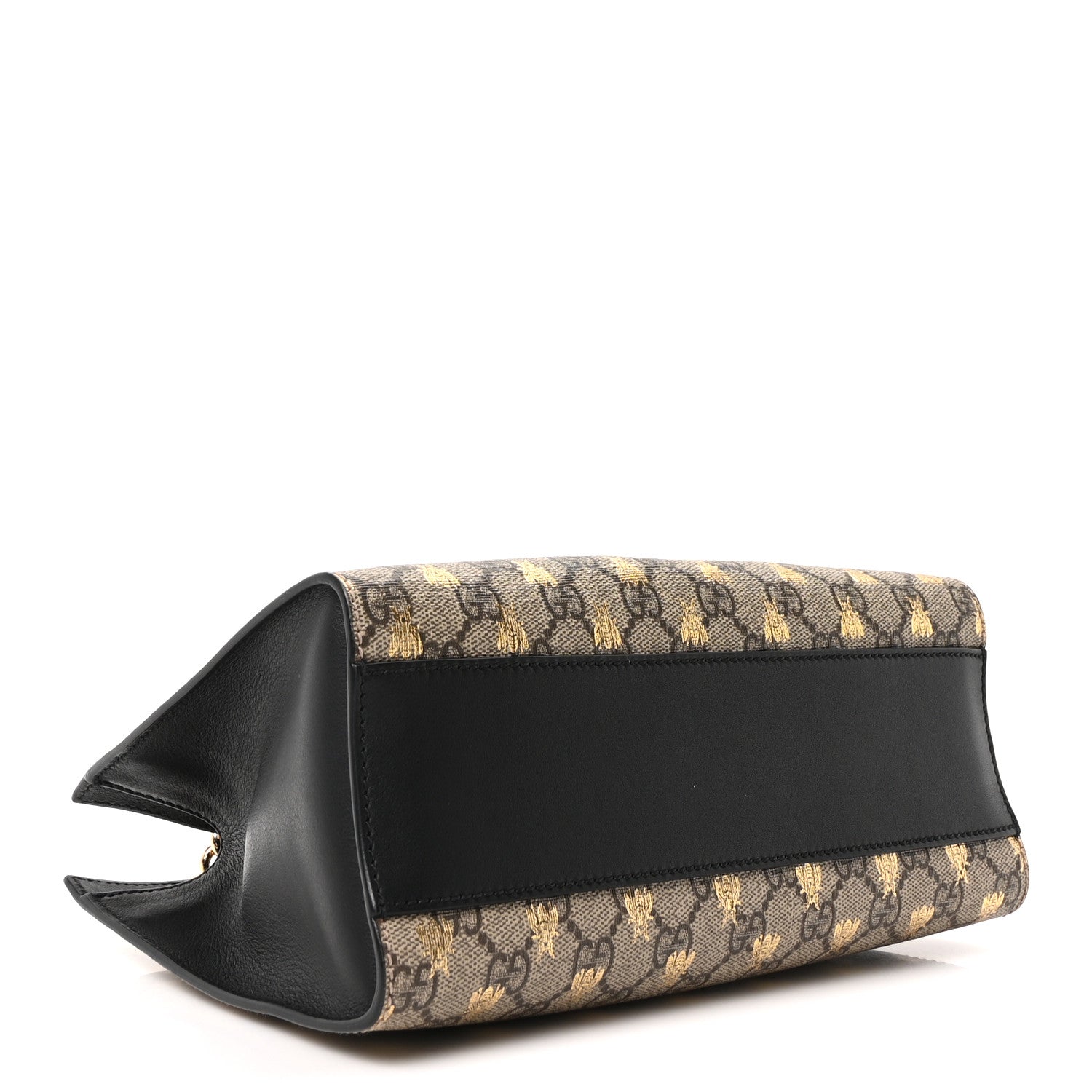 GG Supreme Monogram Bees Small Padlock Tote Beige Oro Black
