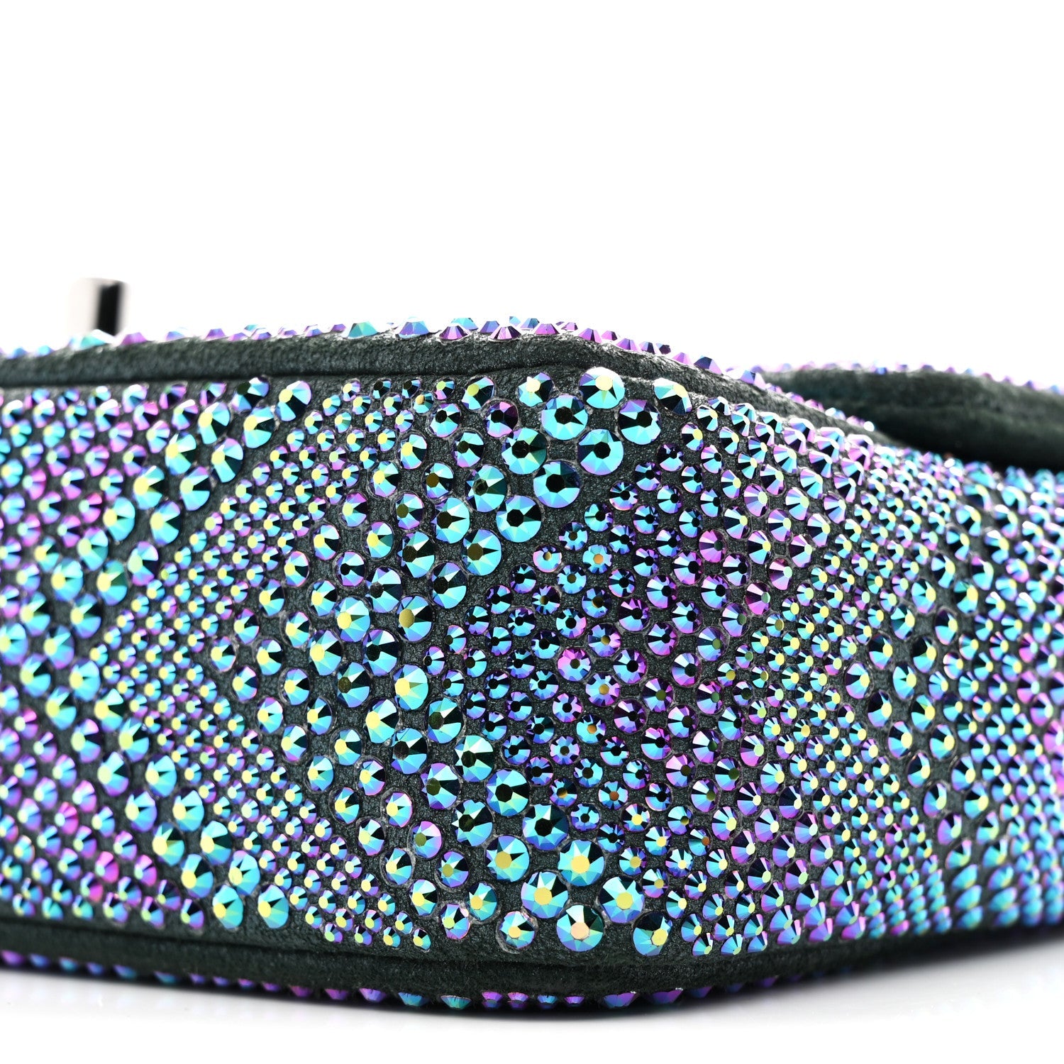 Metallic Goatskin Strass Small Flap Bag Multicolor