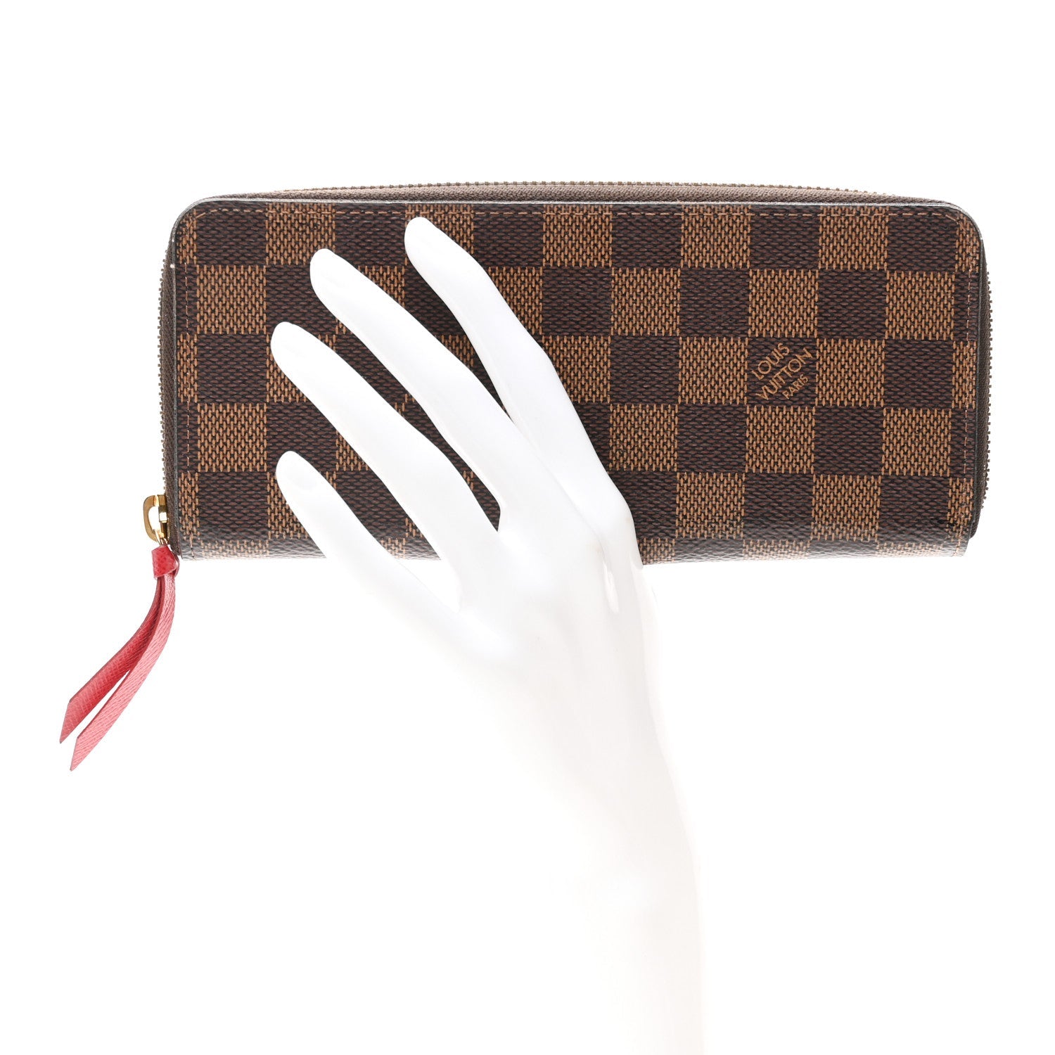 Damier Ebene Clemence Wallet Cherry