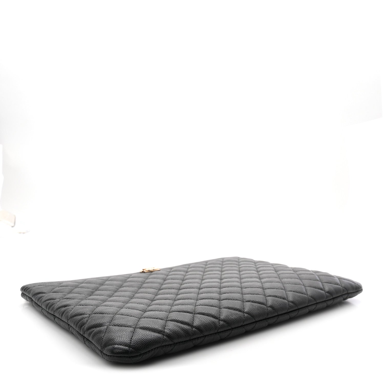 Caviar Quilted Large Boy Cosmetic Case Black