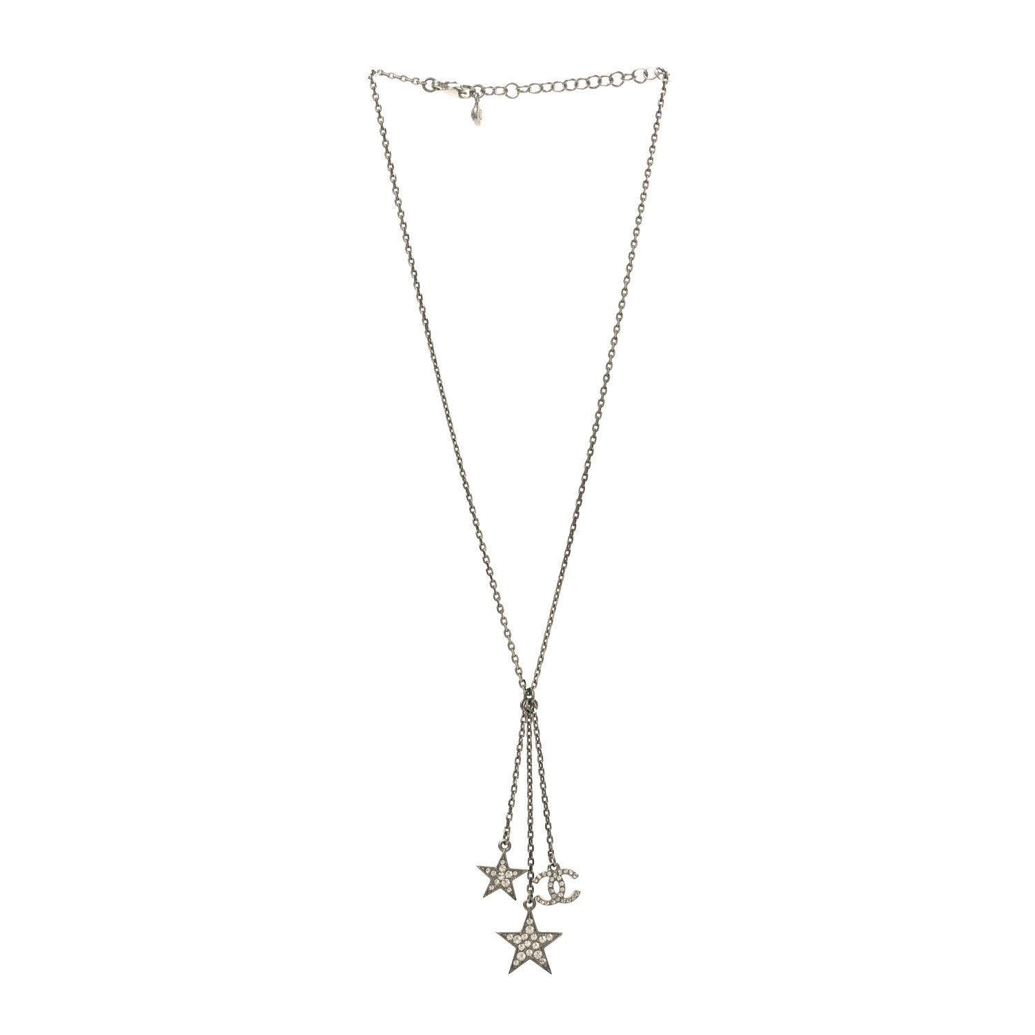 Crystal Star CC Pendant Necklace Silver Gold