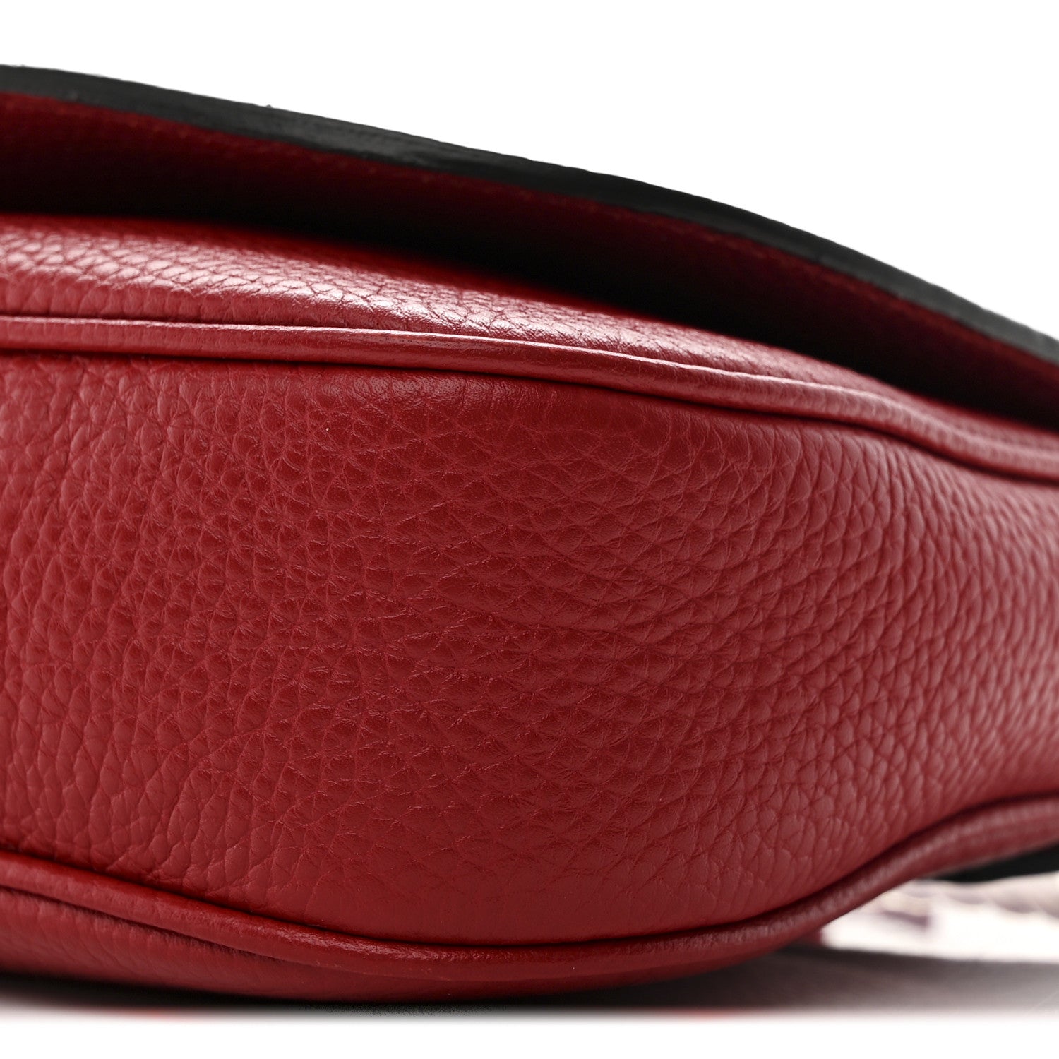 Pebbled Calfskin Medium Soho Flap Crossbody Vibrant Red