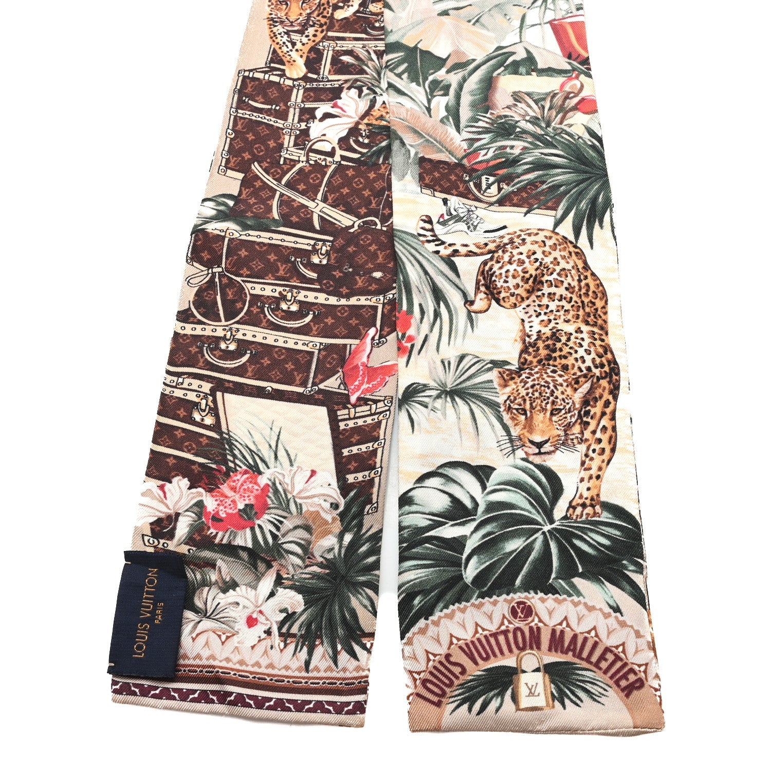 Silk Voyage Extraordinaire Bandeau Scarf Beige