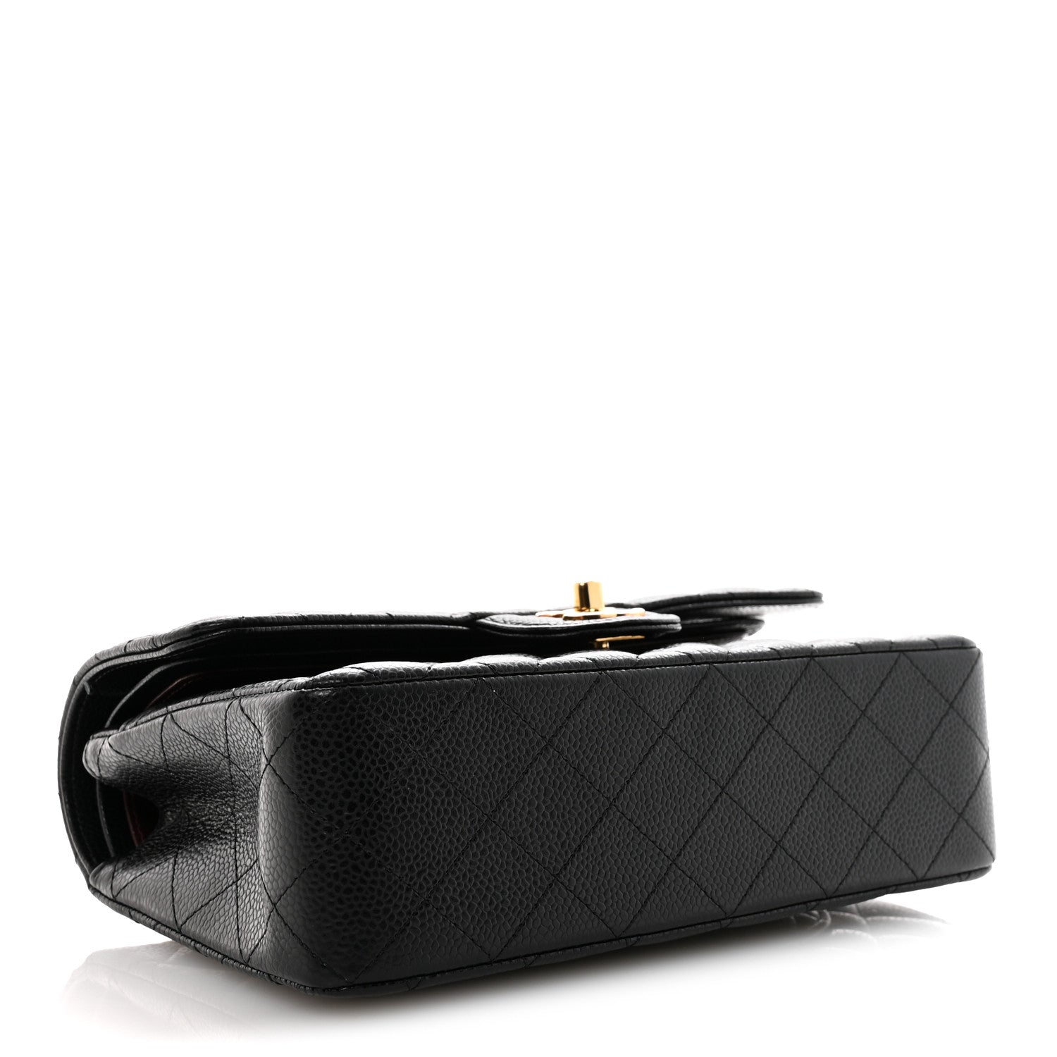 Caviar Quilted Small Double Flap Black