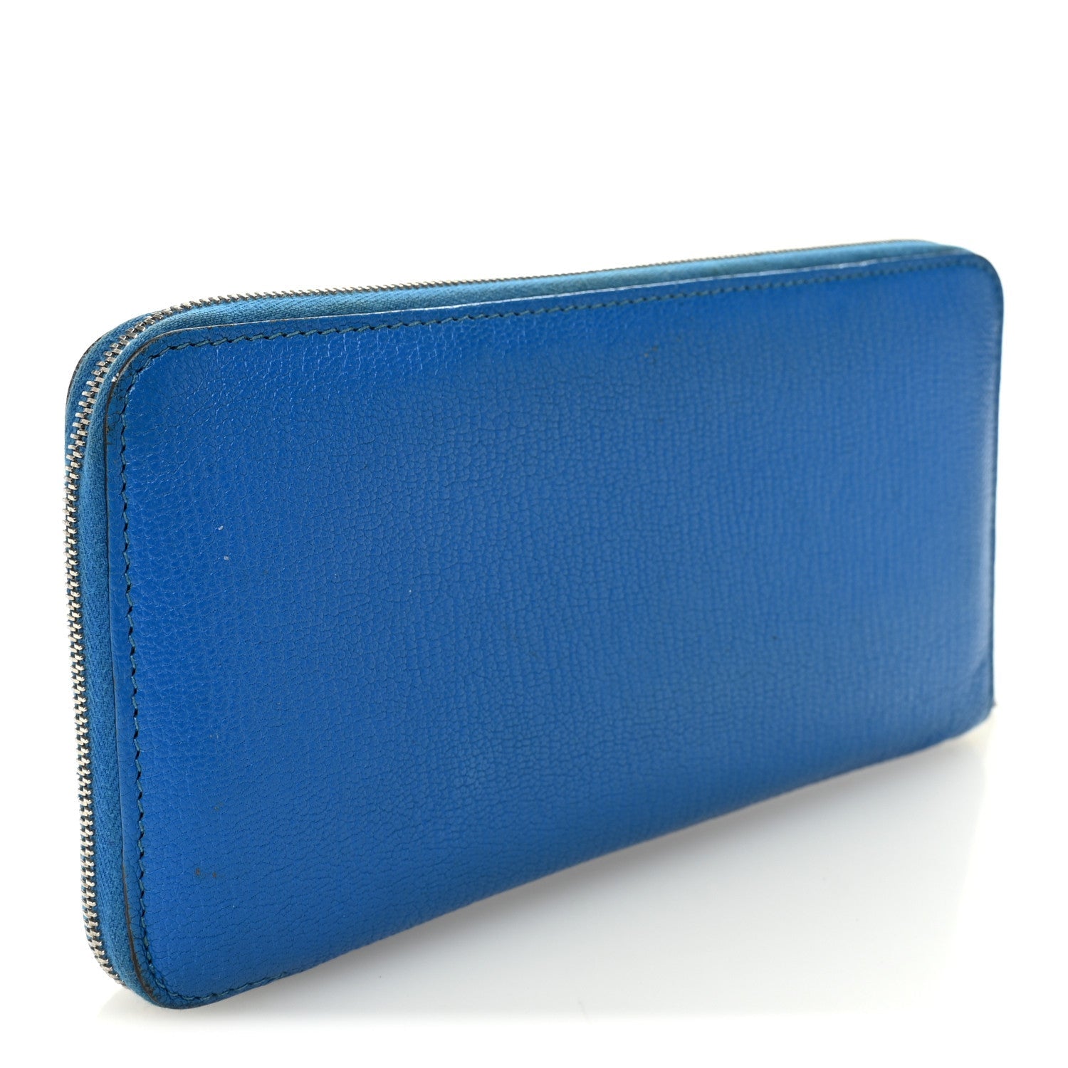Chevre Mysore Evelyne Long Wallet Bleu Hydra