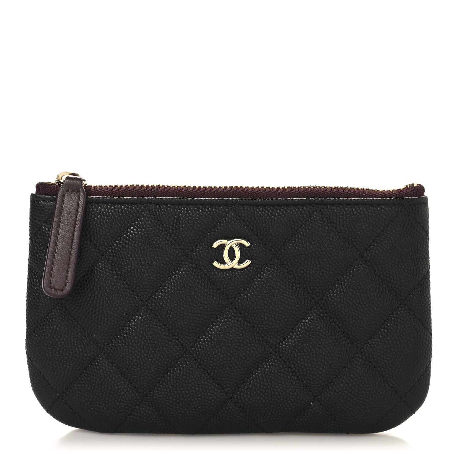 Caviar Quilted Small Cosmetic Case Black