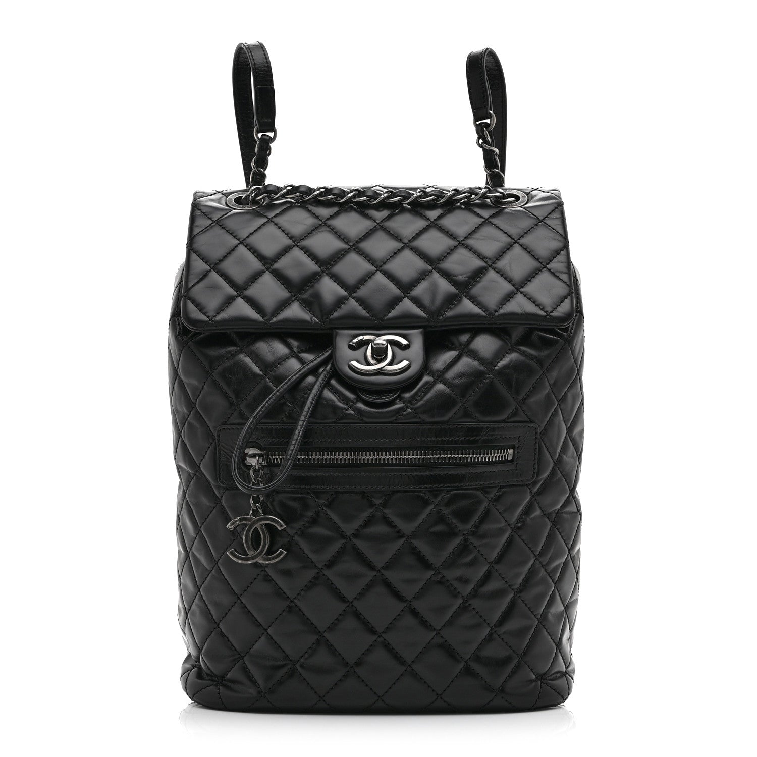Calfskin Quilted Large Salzburg Mountain Backpack Black