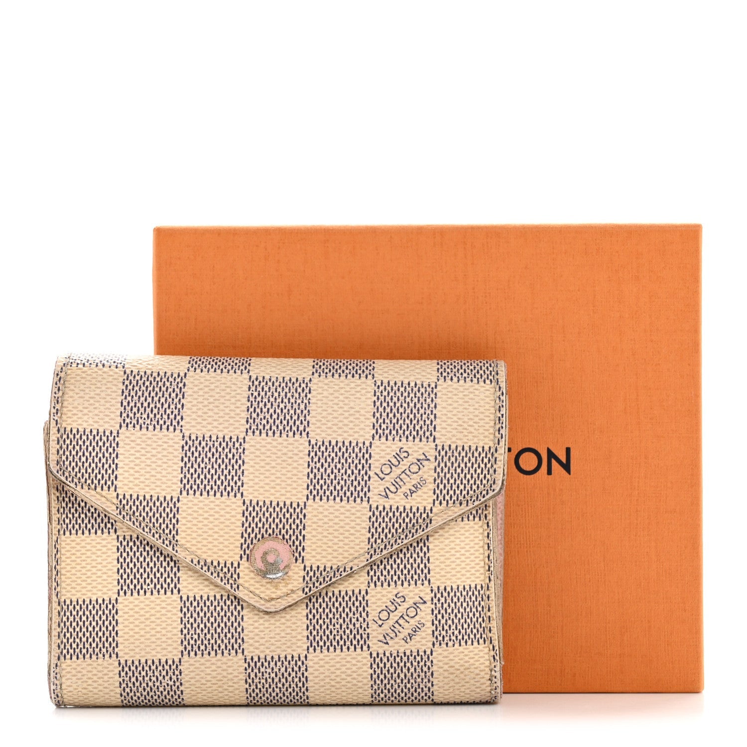 Damier Azur Victorine Wallet Rose Ballerine