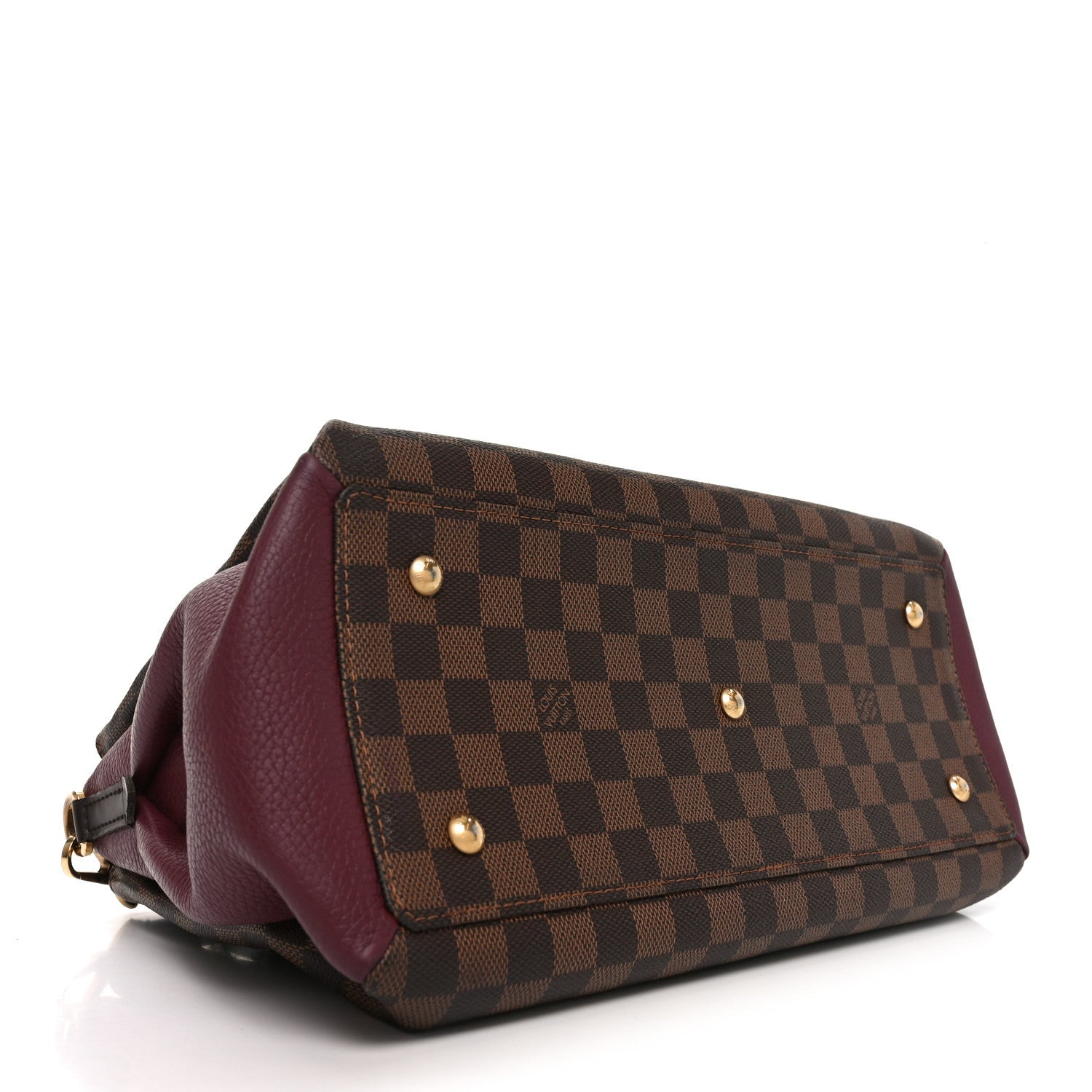 Cuir Taurillon Damier Ebene Normandy Bordeaux