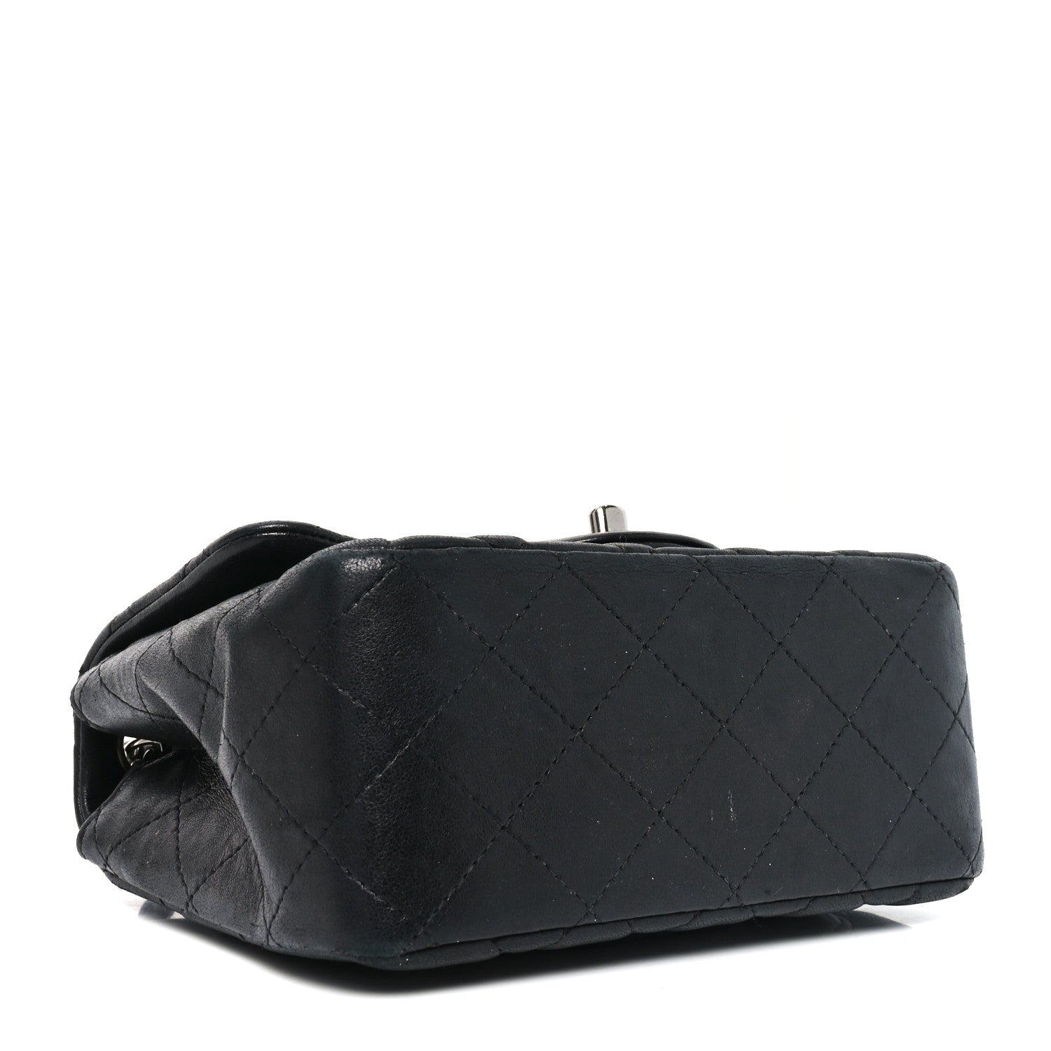 Lambskin Quilted Mini Square Flap Black