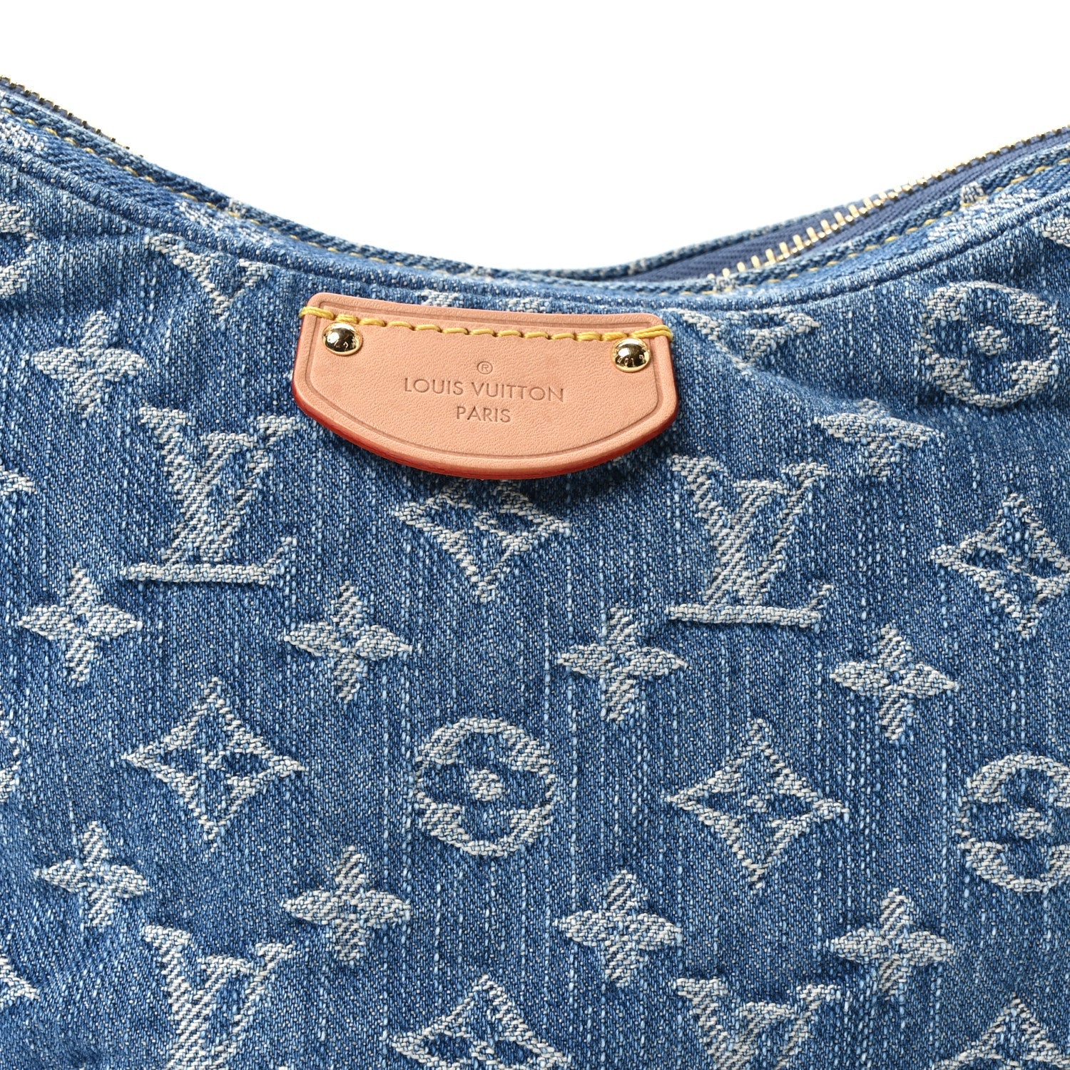Monogram Denim Croissant MM Blue