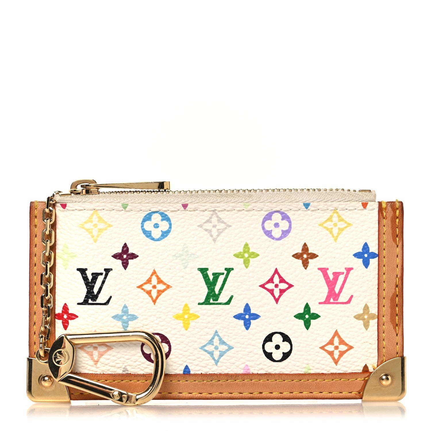Monogram Multicolor Key Pouch White