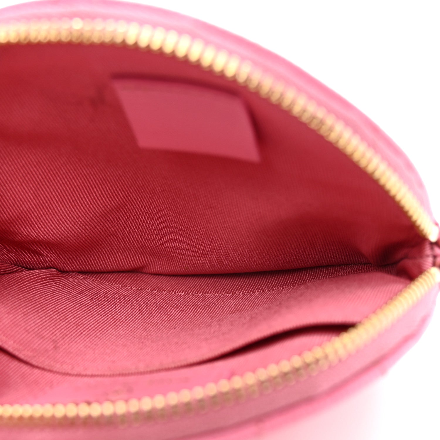 Caviar Quilted Round Clip On Coin Purse Pink