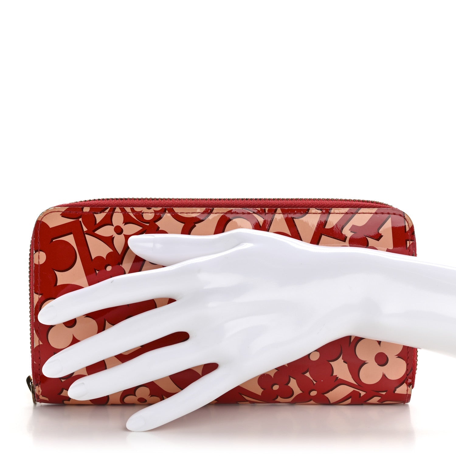 Patent Sweet Monogram Zippy Wallet Pomme D'Amour