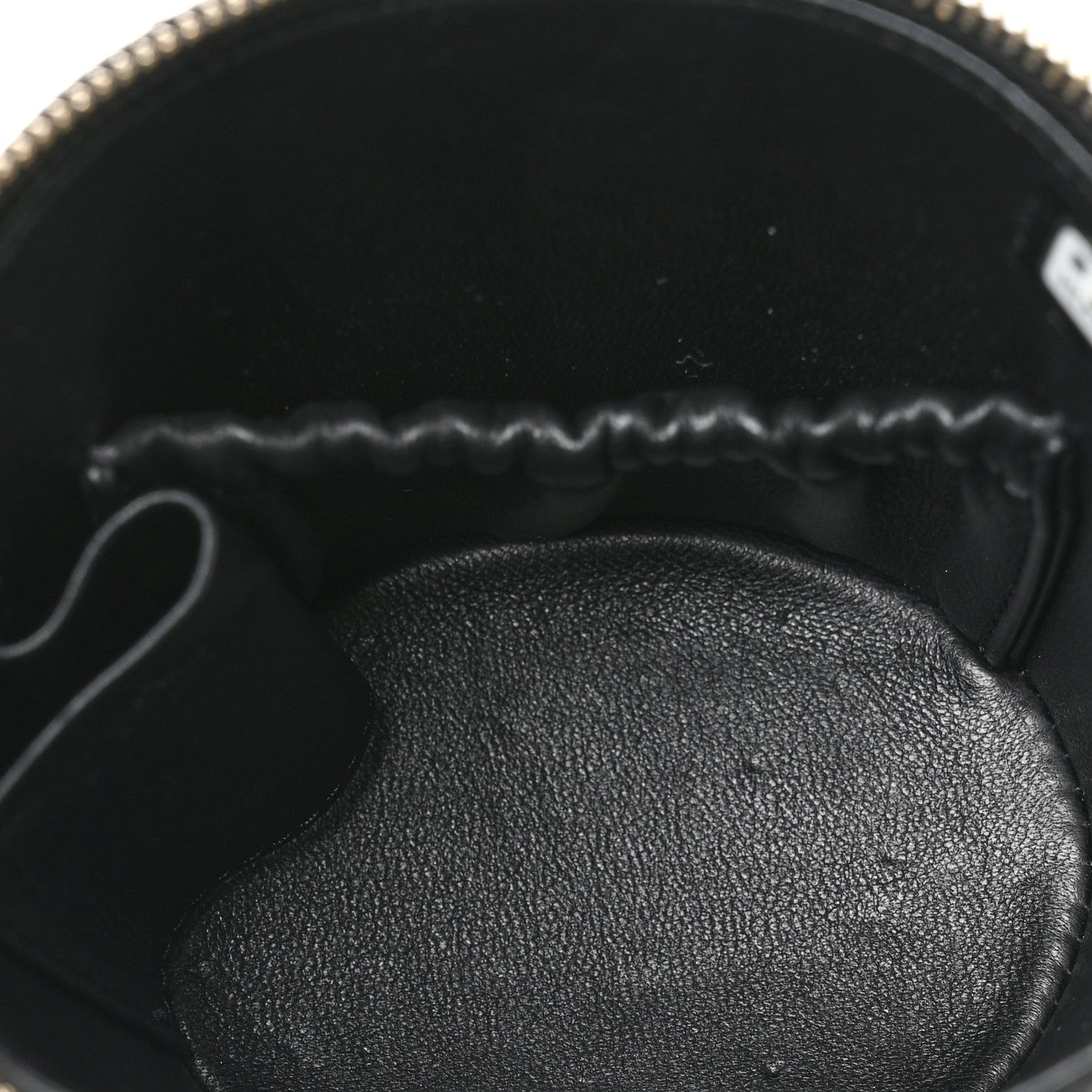 Lambskin Quilted Afternoon Tea Top Handle Vanity Case With Chain Black