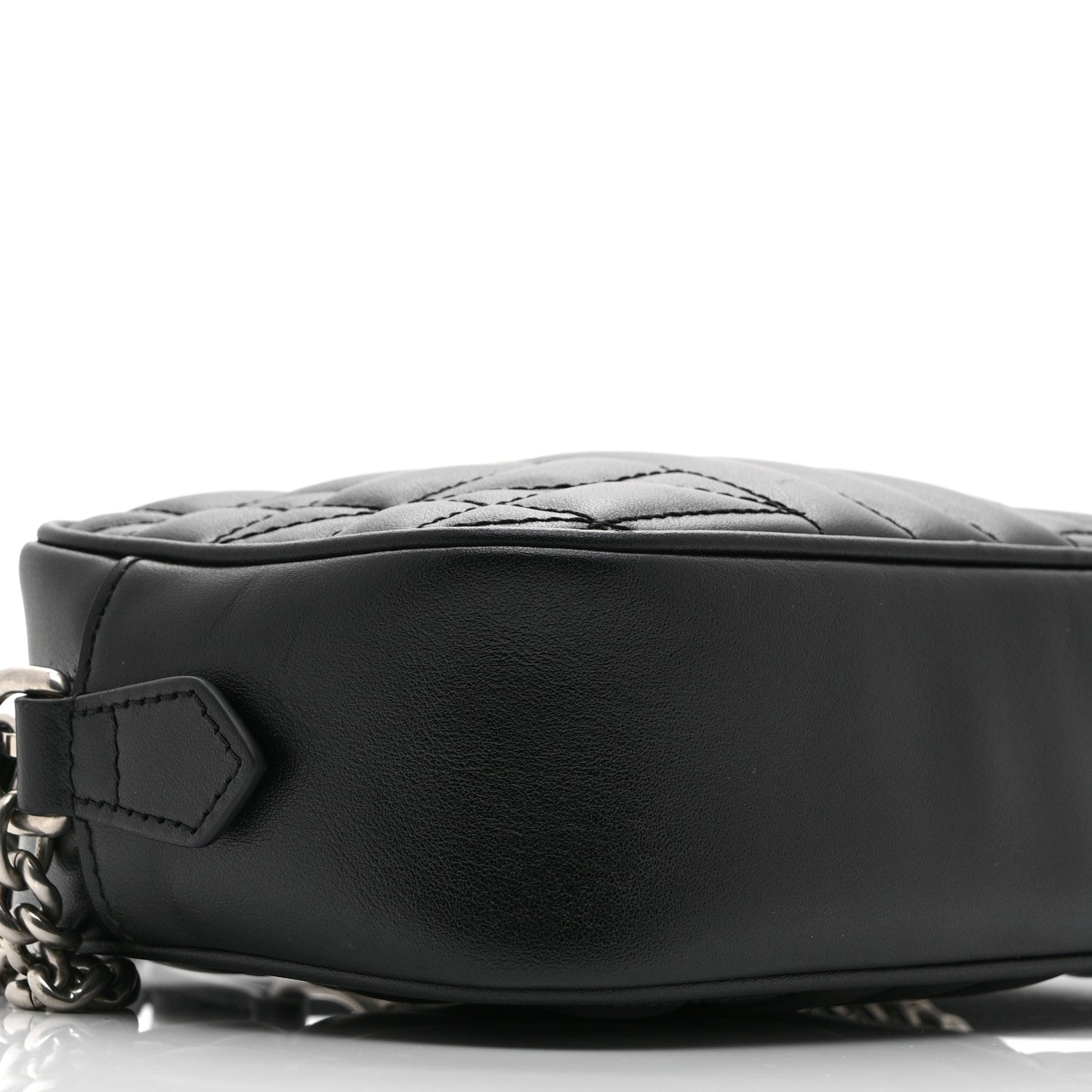 Calfskin Matelasse Aria Mini GG Marmont Chain Shoulder Bag Black
