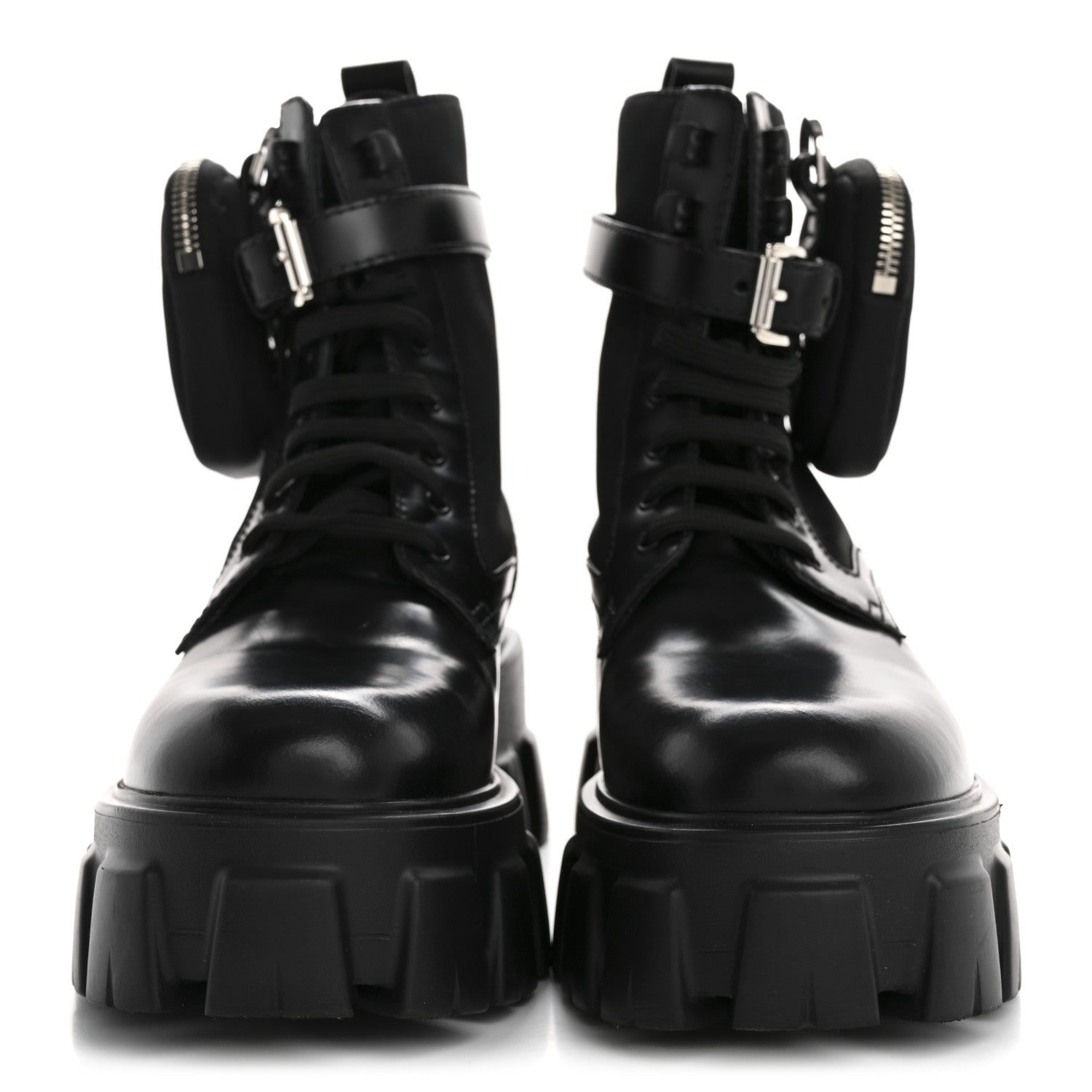 Spazzolato Rois Nylon Metal Triangle Logo Monolith Pouch Pocket 55mm Boots 36.5 Black