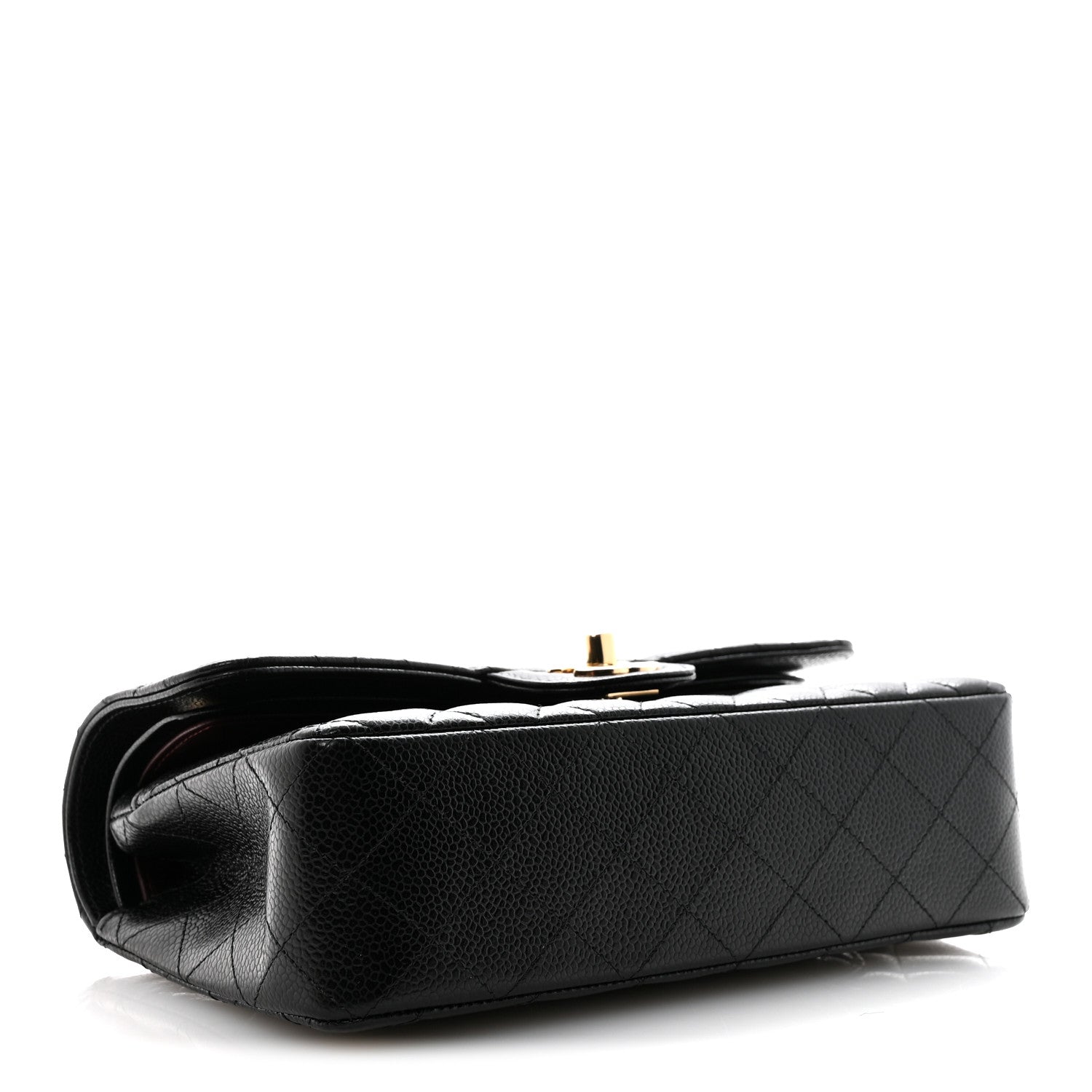 Caviar Quilted Small Double Flap Black