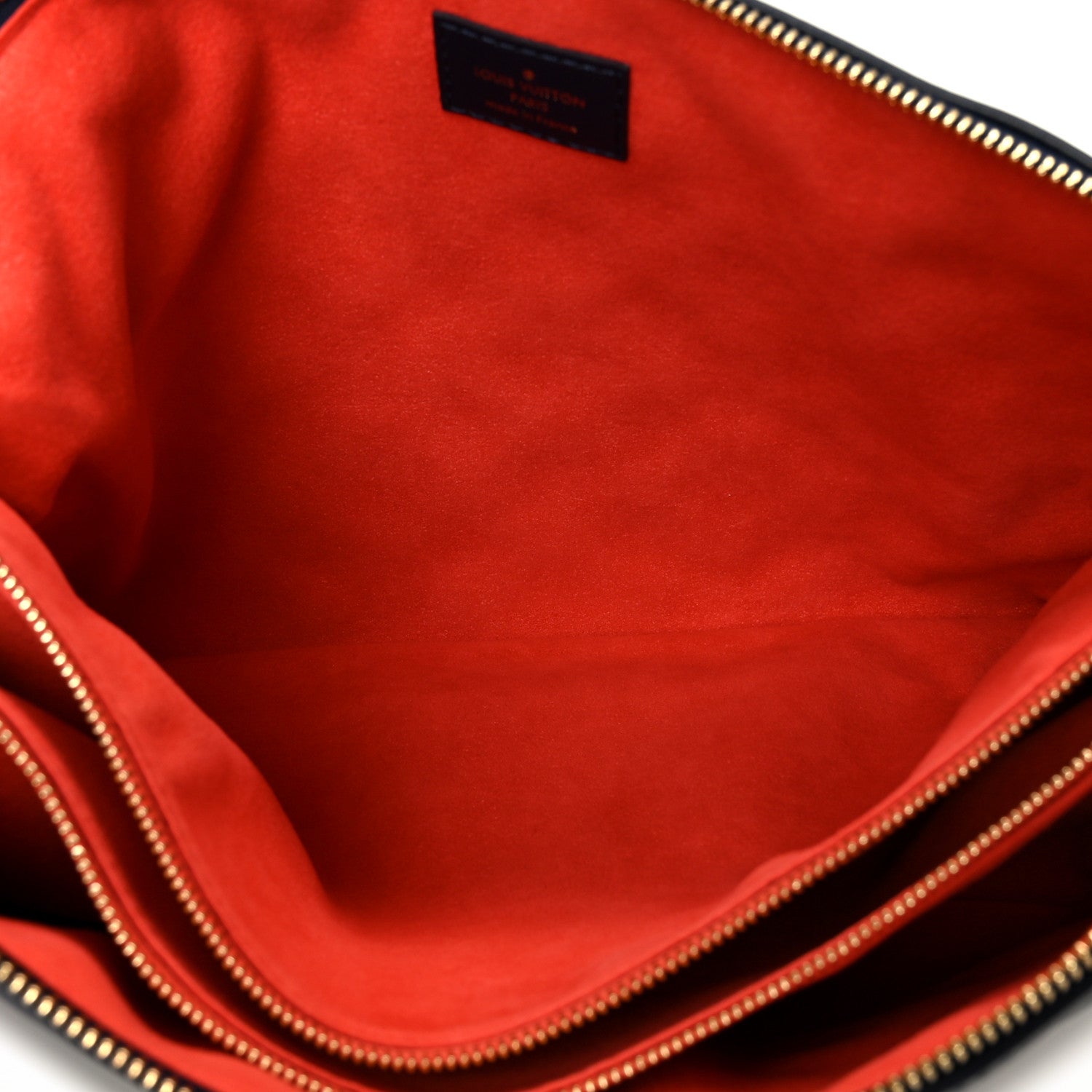 Lambskin Embossed Monogram LV Garden Coussin MM Navy Blue