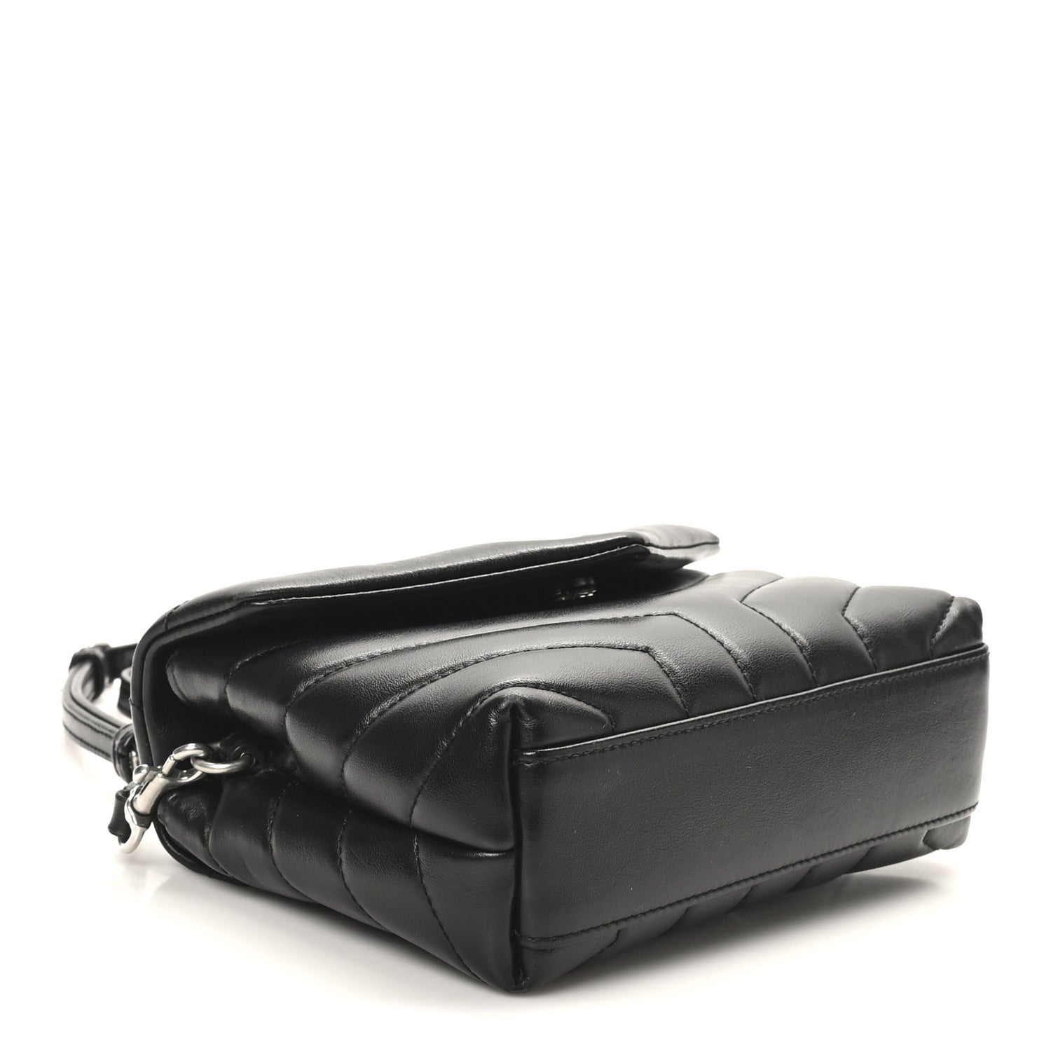 Calfskin Y Quilted Monogram Toy Loulou Crossbody Bag Black