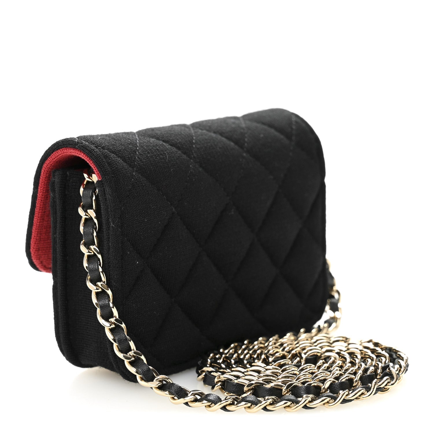Jersey Quilted Micro Mini Flap Black