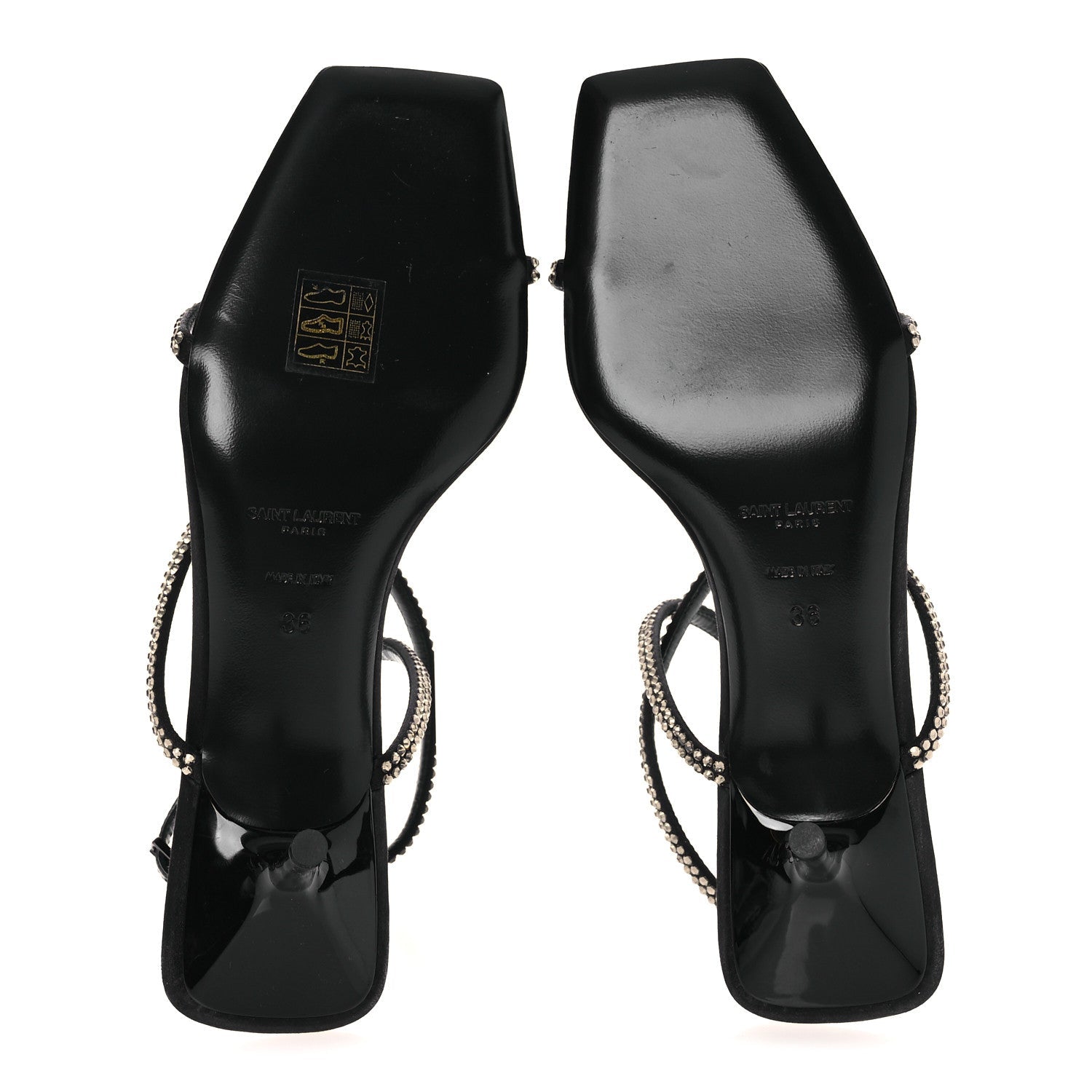 Crepe Satin Strass Baliqua 55 Ankle Strap Sandals 36 Black Greige
