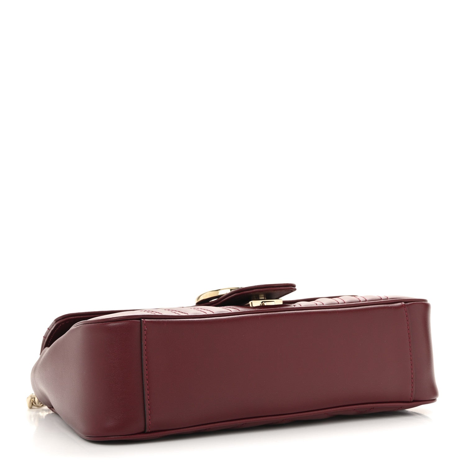 Calfskin Matelasse Medium GG Marmont Shoulder Bag Rosso Ancora Red