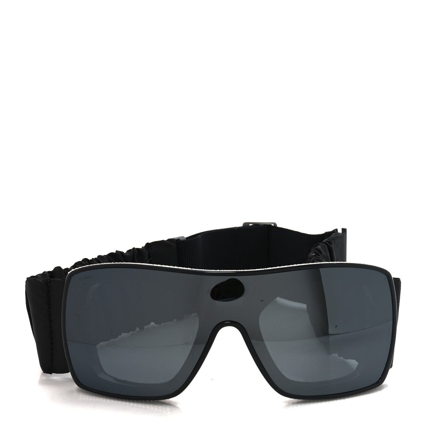 Crystal Acetate Technical Satin Shield Sunglasses Black