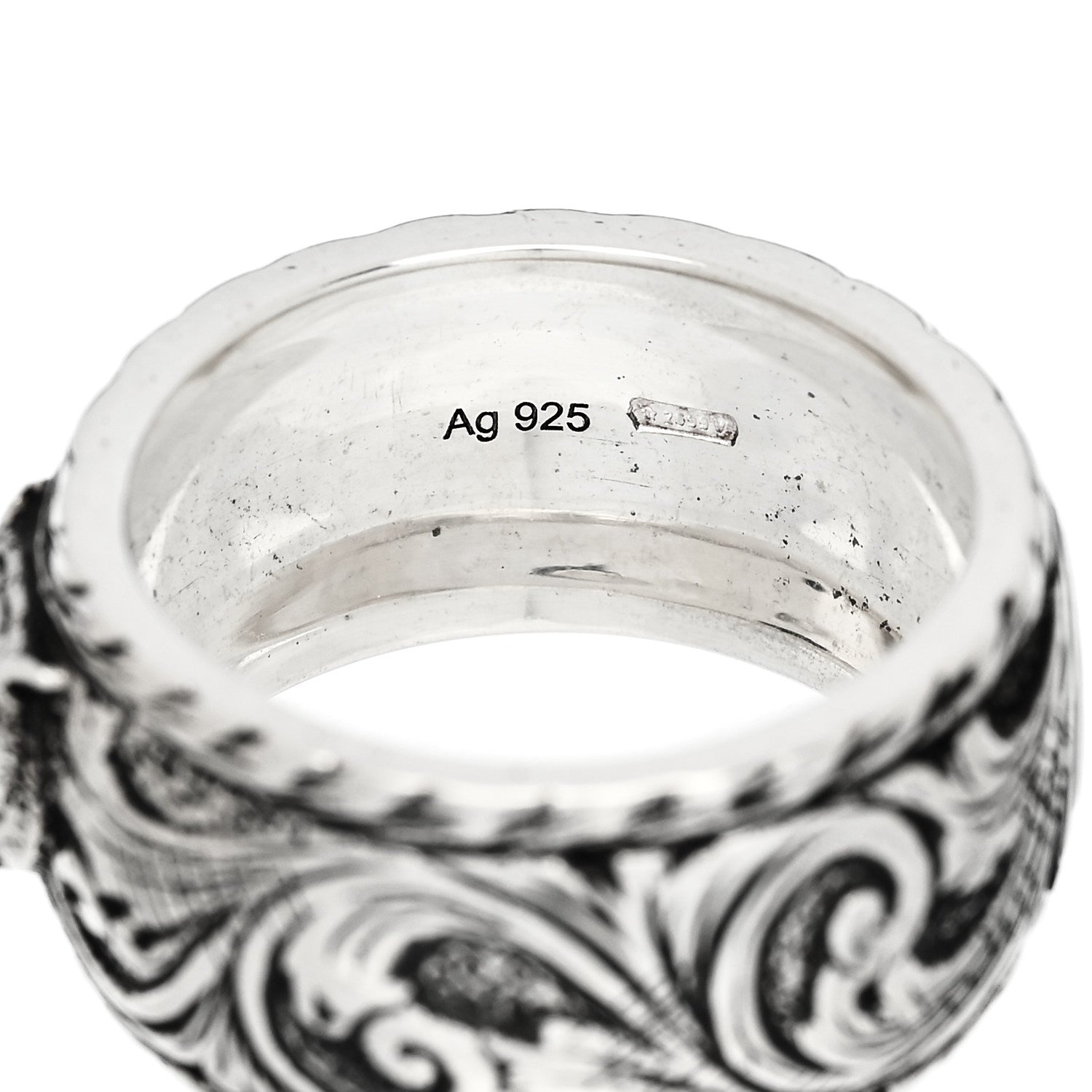 Sterling Silver Thin Feline Band Ring 47 4.25