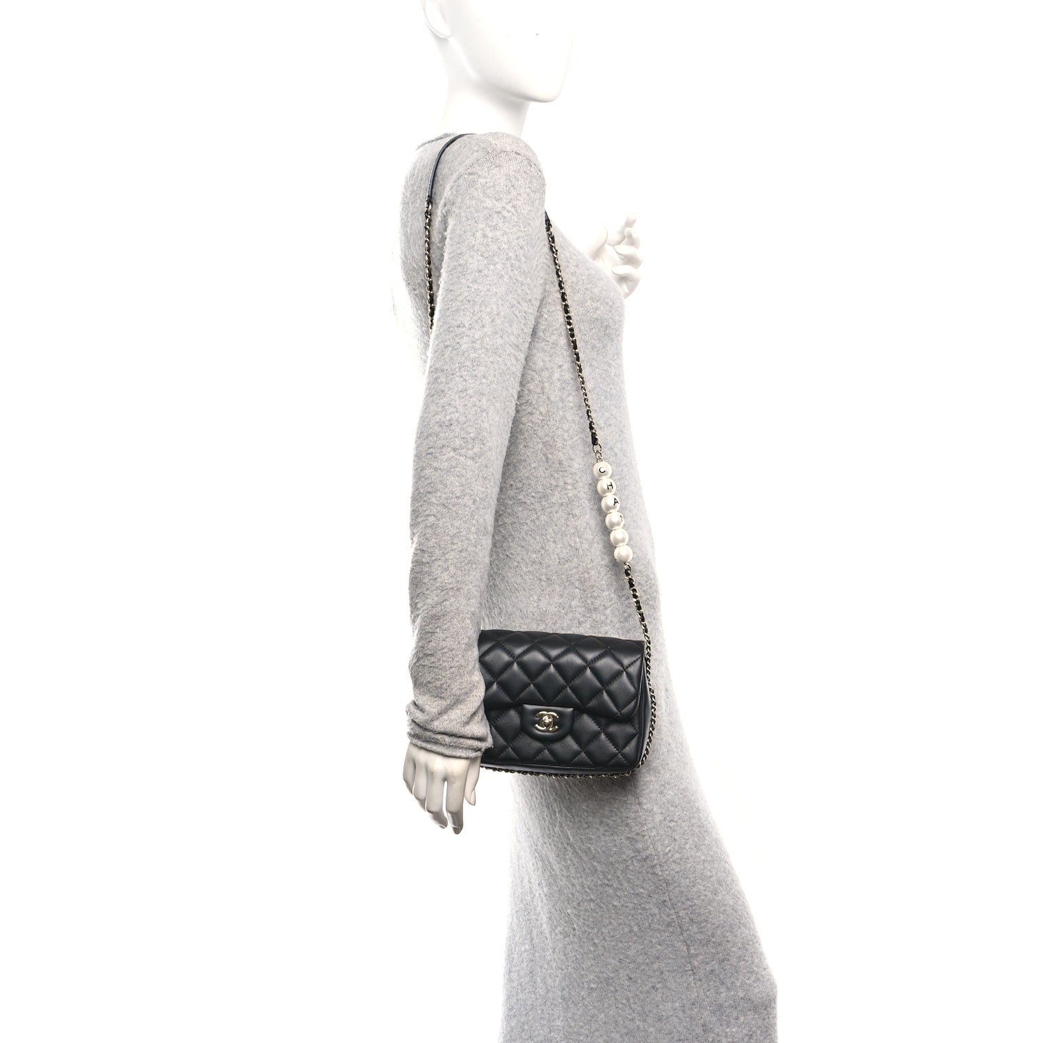 Lambskin Quilted Small My Precious Flap Black