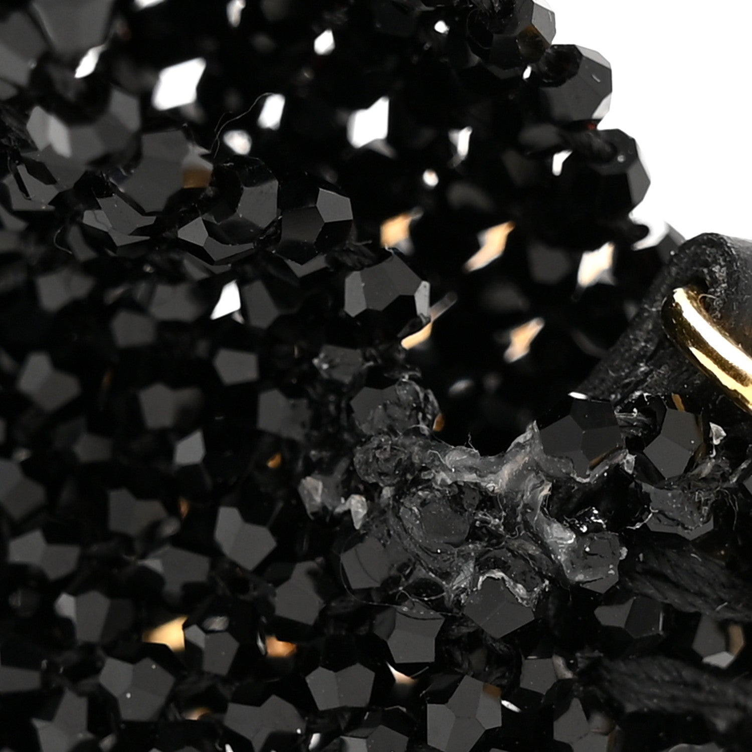 Crystal Vitello King Beaded Mini Pico Baguette Charm Black