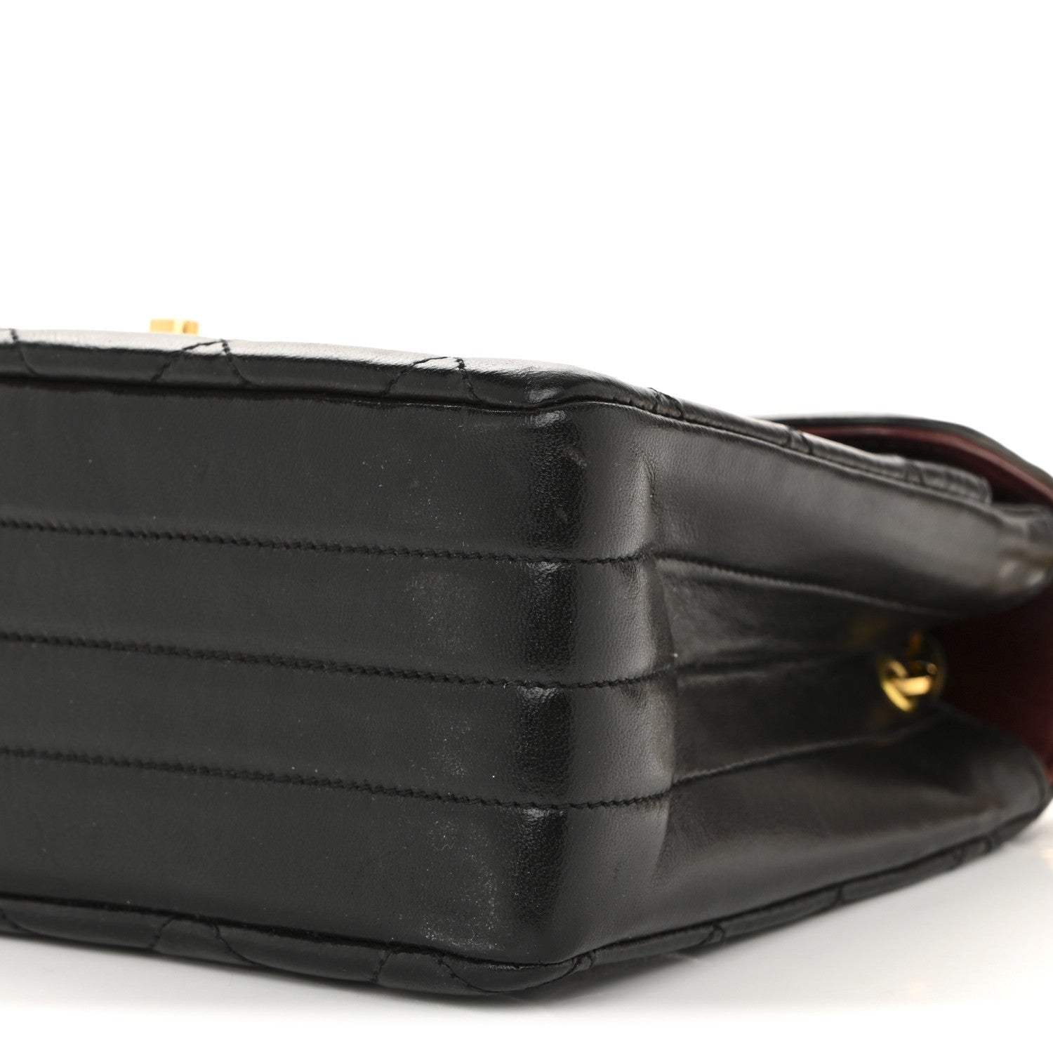 Lambskin Quilted Small Single Flap Black