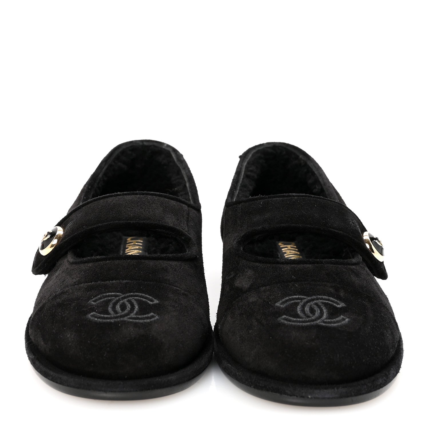 Suede Cap Toe CC Mary Jane Flats 37 Black