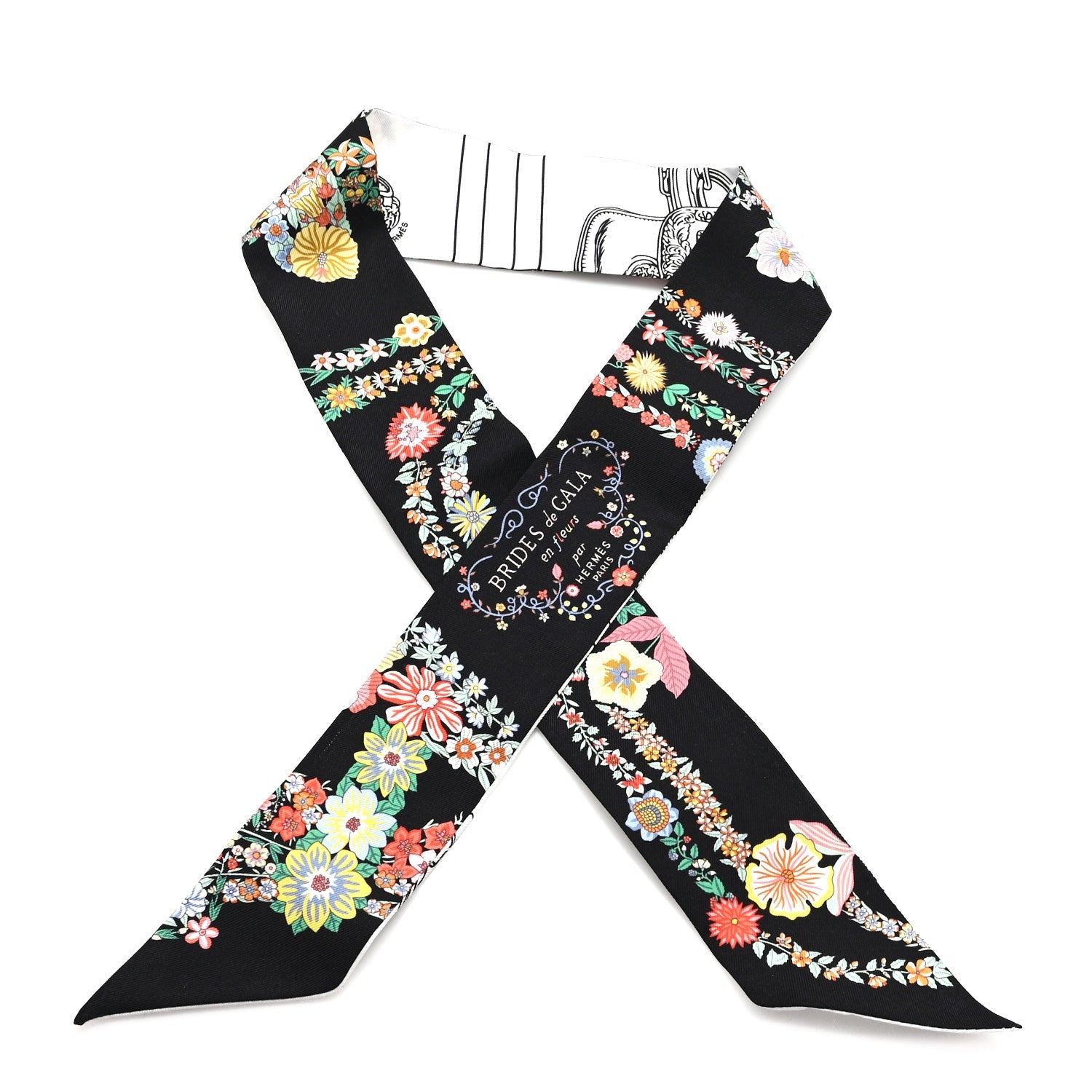 Silk Brides de Gala en Fleurs Twilly Black Multicolor White